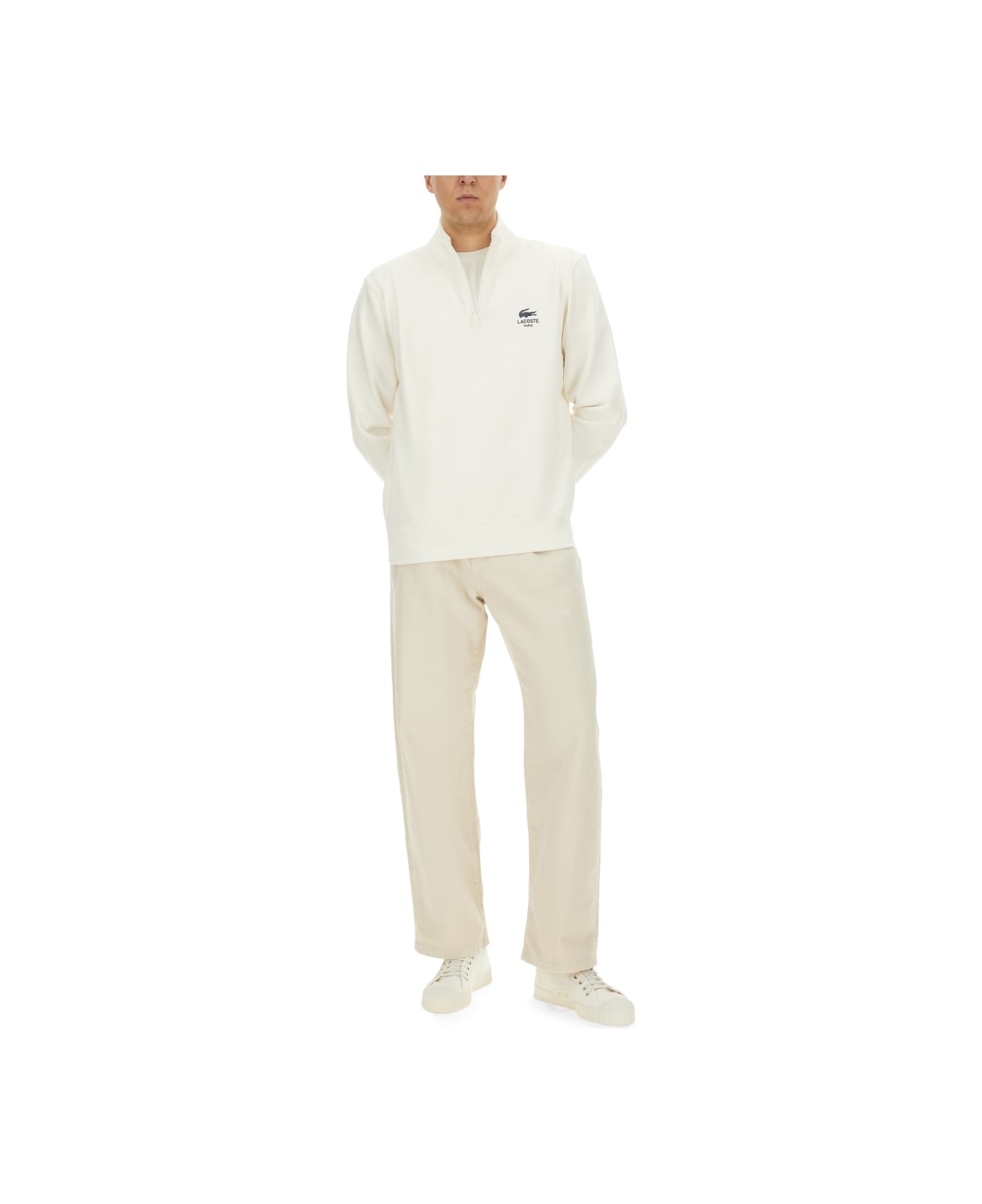 Lacoste Sweatshirt With Logo - WHITE