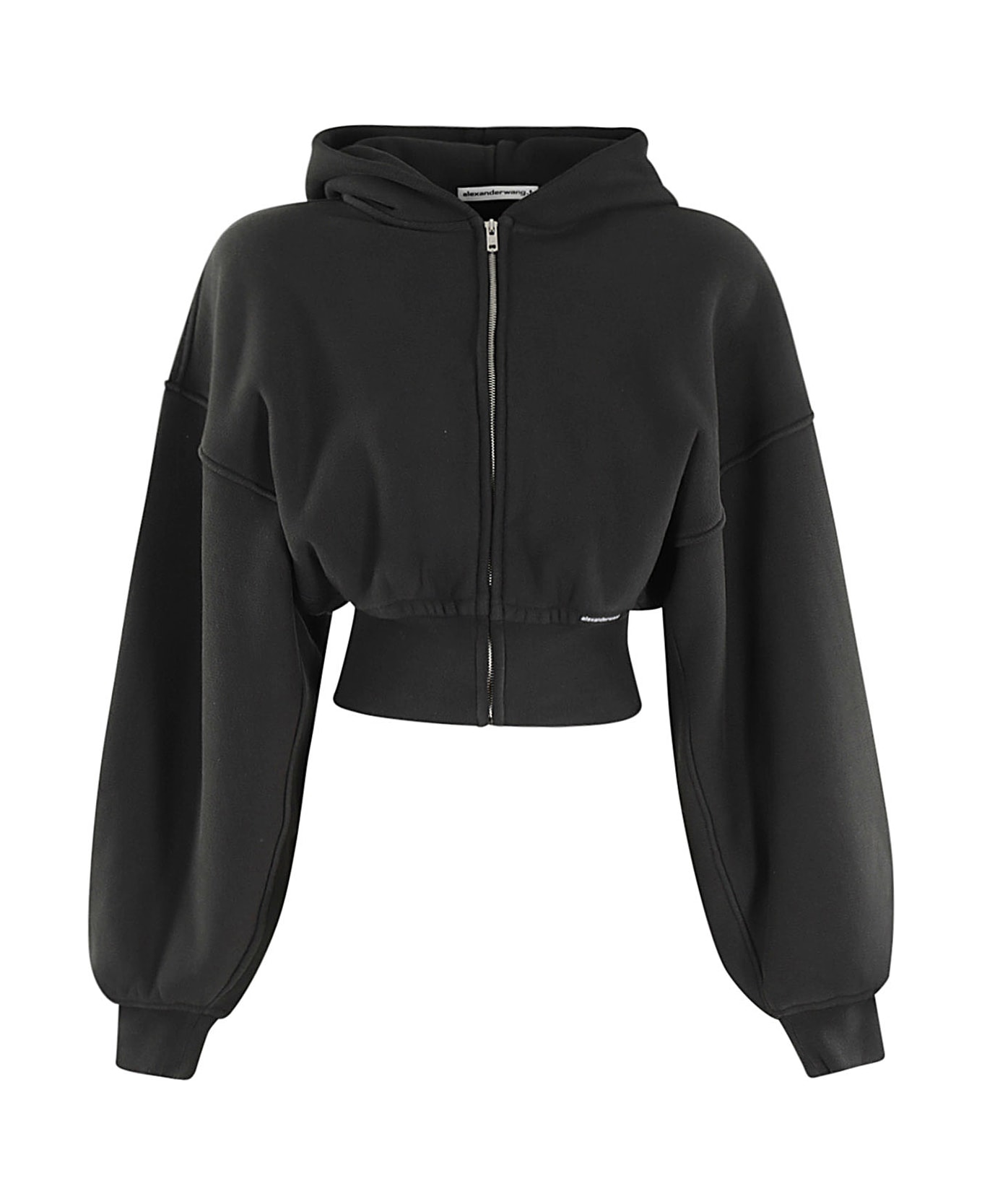 T by Alexander Wang Cropped Zip Up Hoodie - A