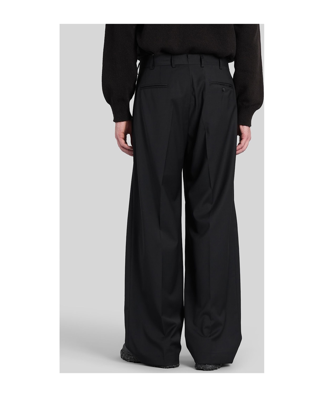 A Paper Kid Pants In Black Wool - black