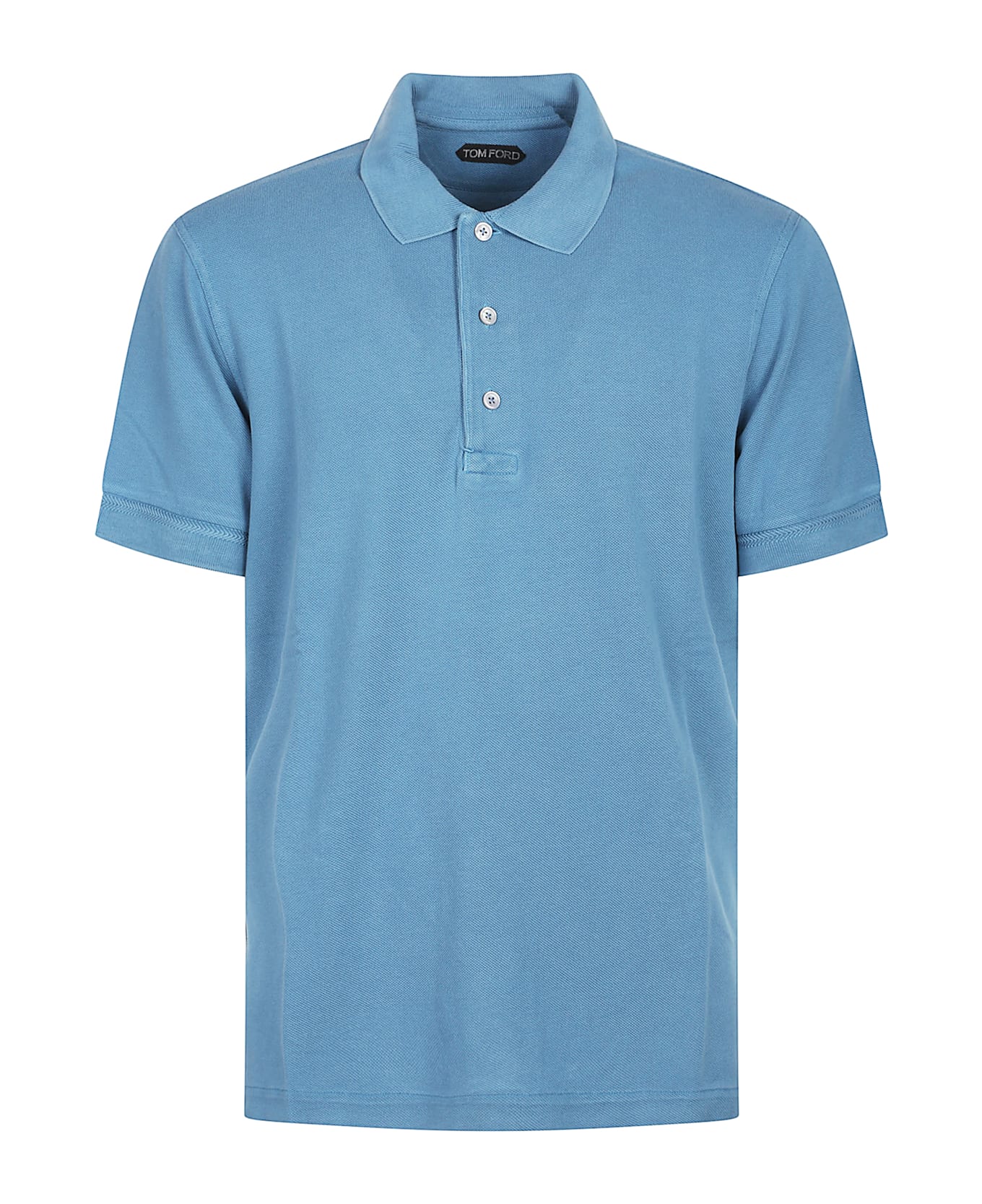 Tom Ford Tennis Piquet Short Sleeve Polo - Faded Blue