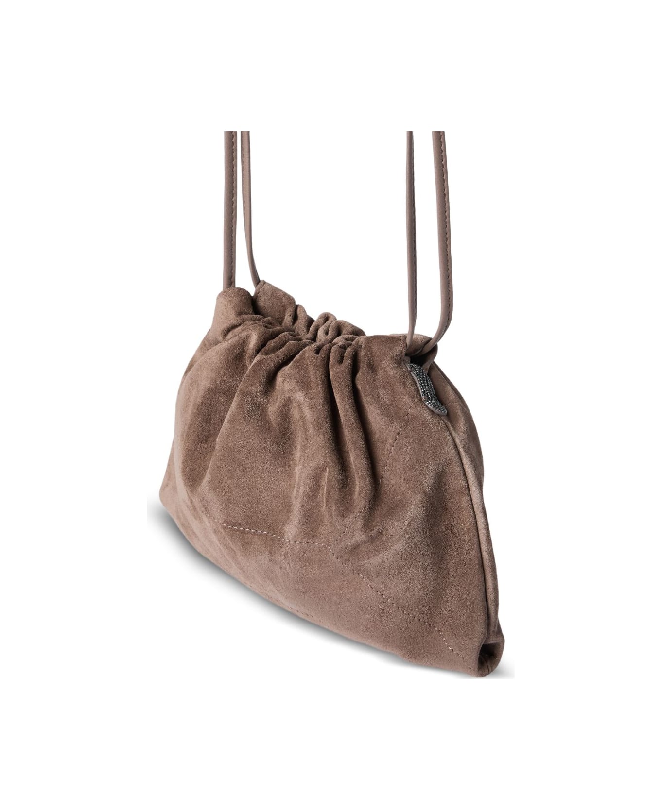 Brunello Cucinelli Leather Shoulder Bag - Beige