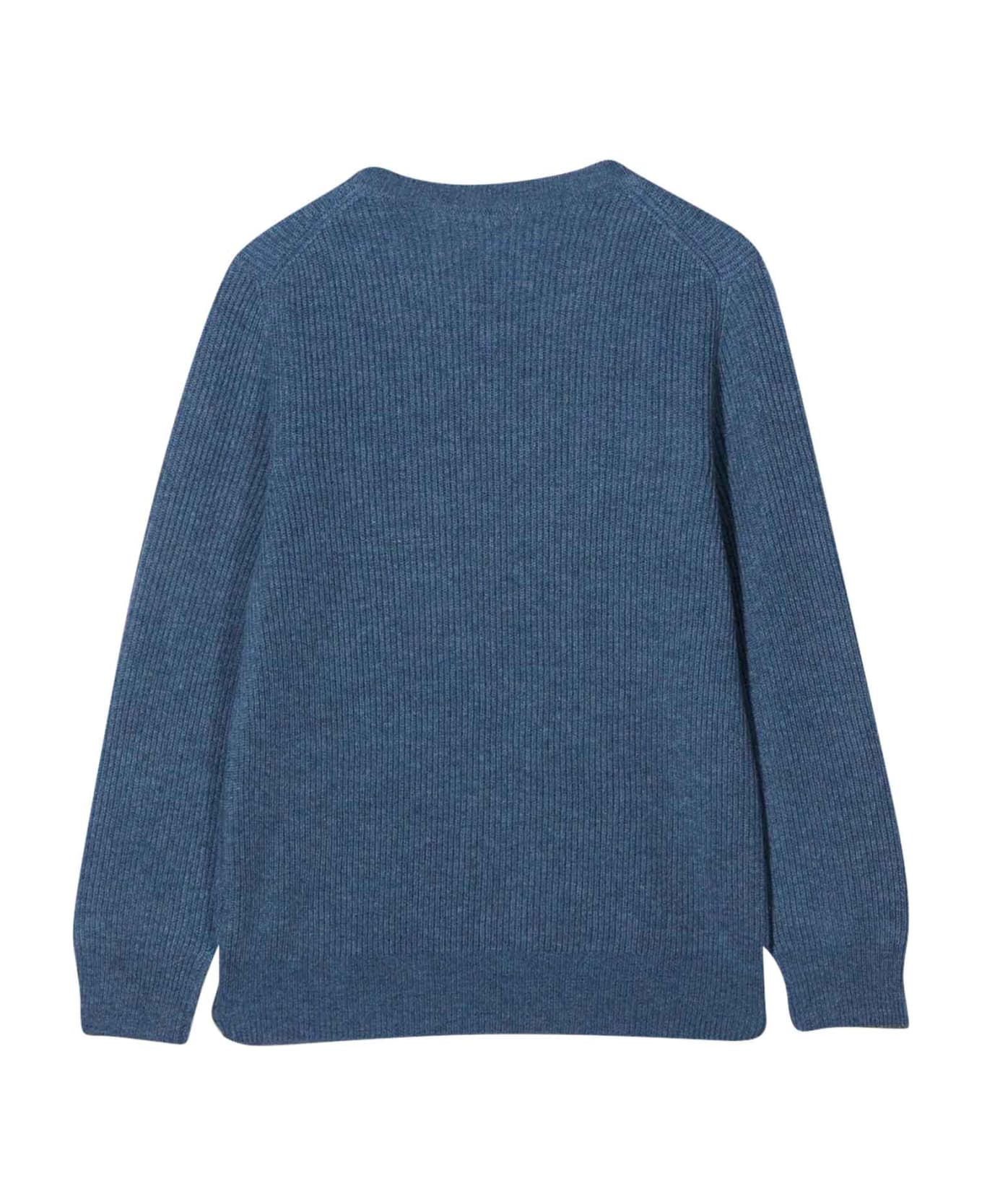 Brunello Cucinelli Blue Sweater Teen Boy - Azzurro/grigio