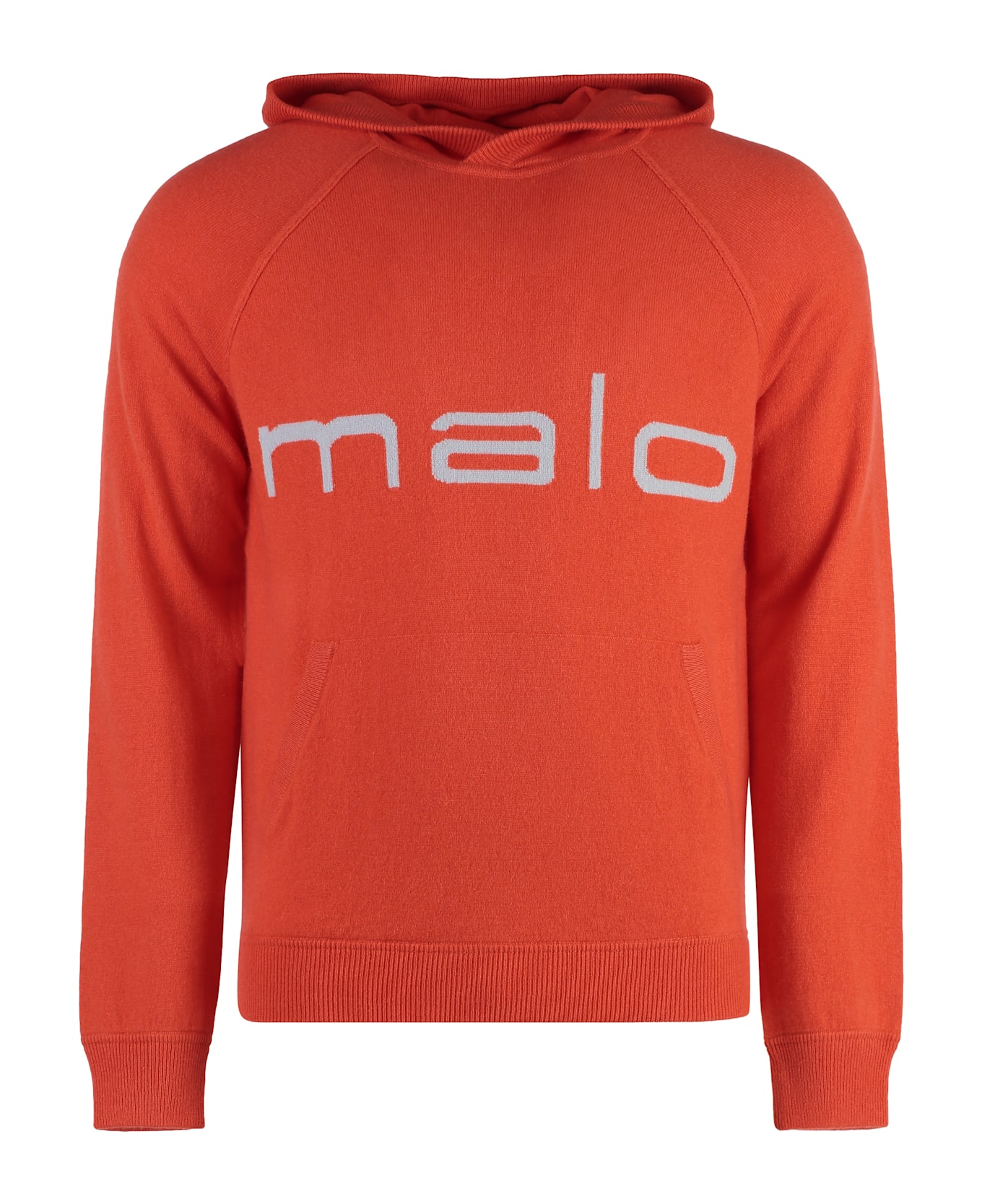 Malo Knitted Hoodie - Orange