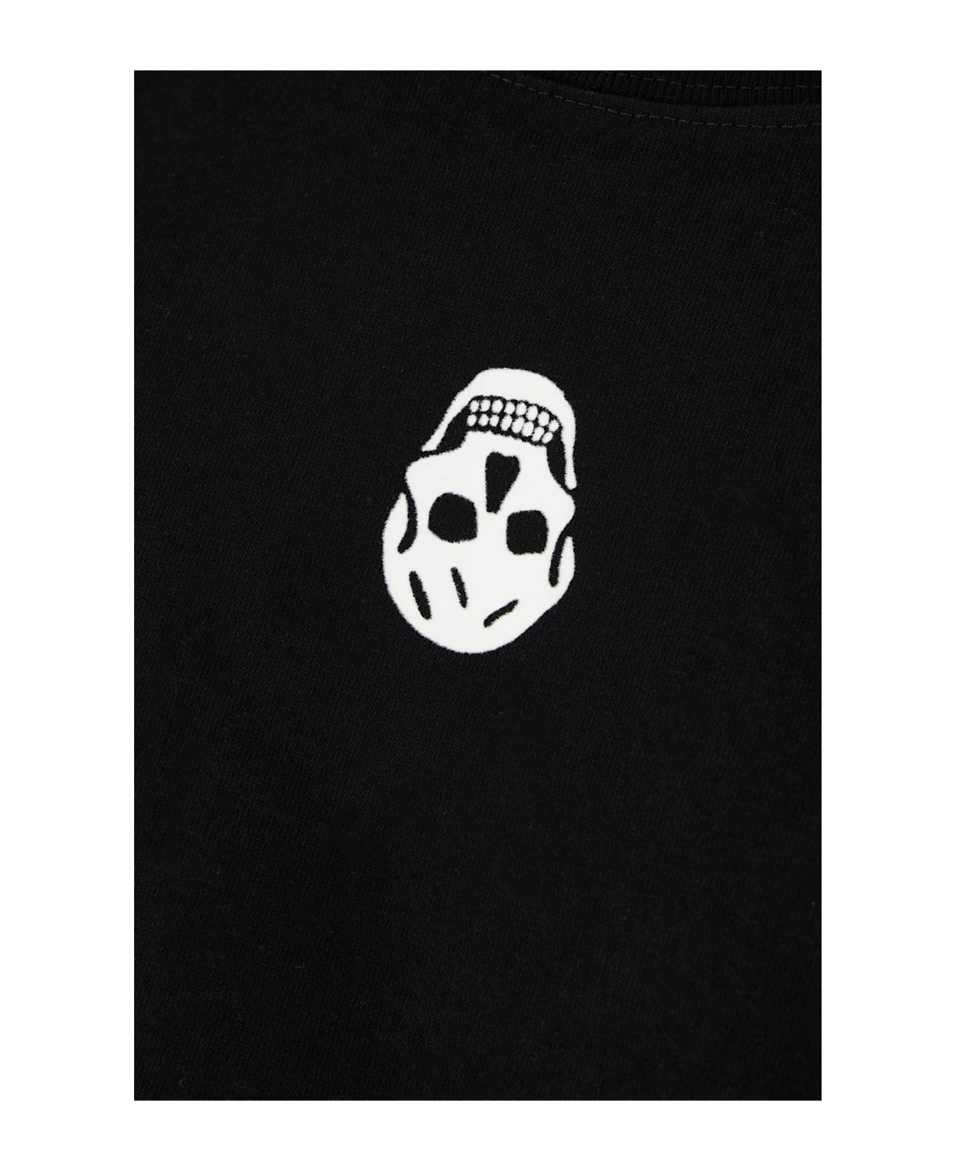Alexander McQueen Flocked 
skull
 T-shirt - BLACK WHITE