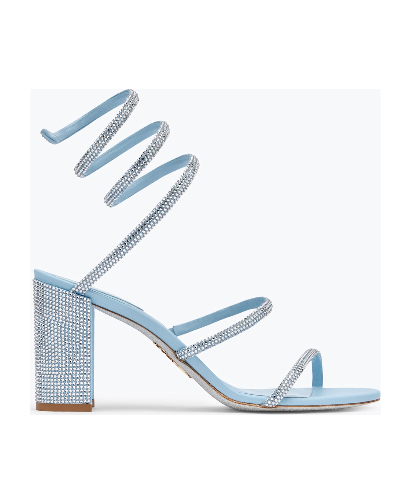 René Caovilla Sandals - BABY BLUE SATIN CRYSTAL STRASS