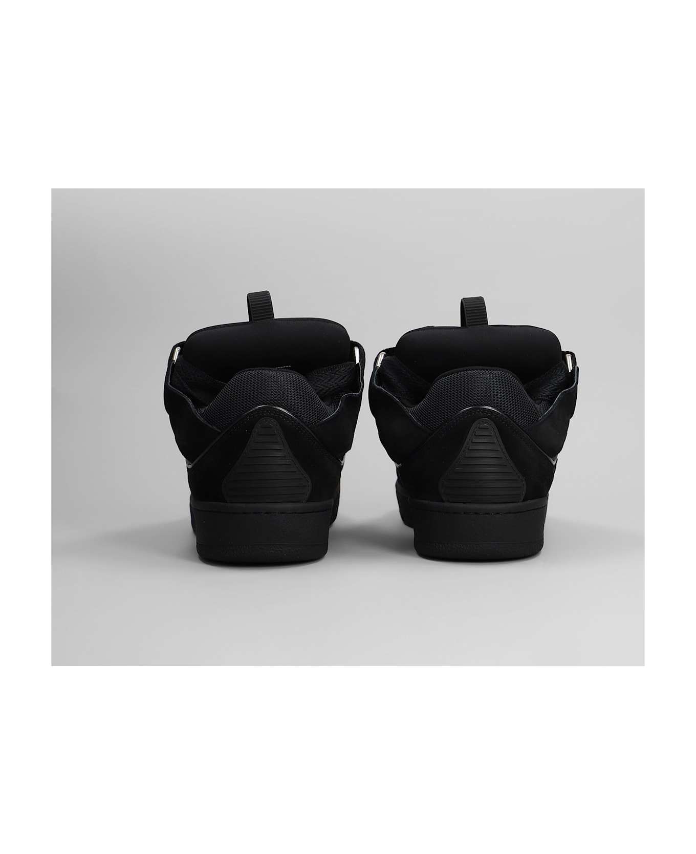 Lanvin Curb Sneakers In Black Suede - black