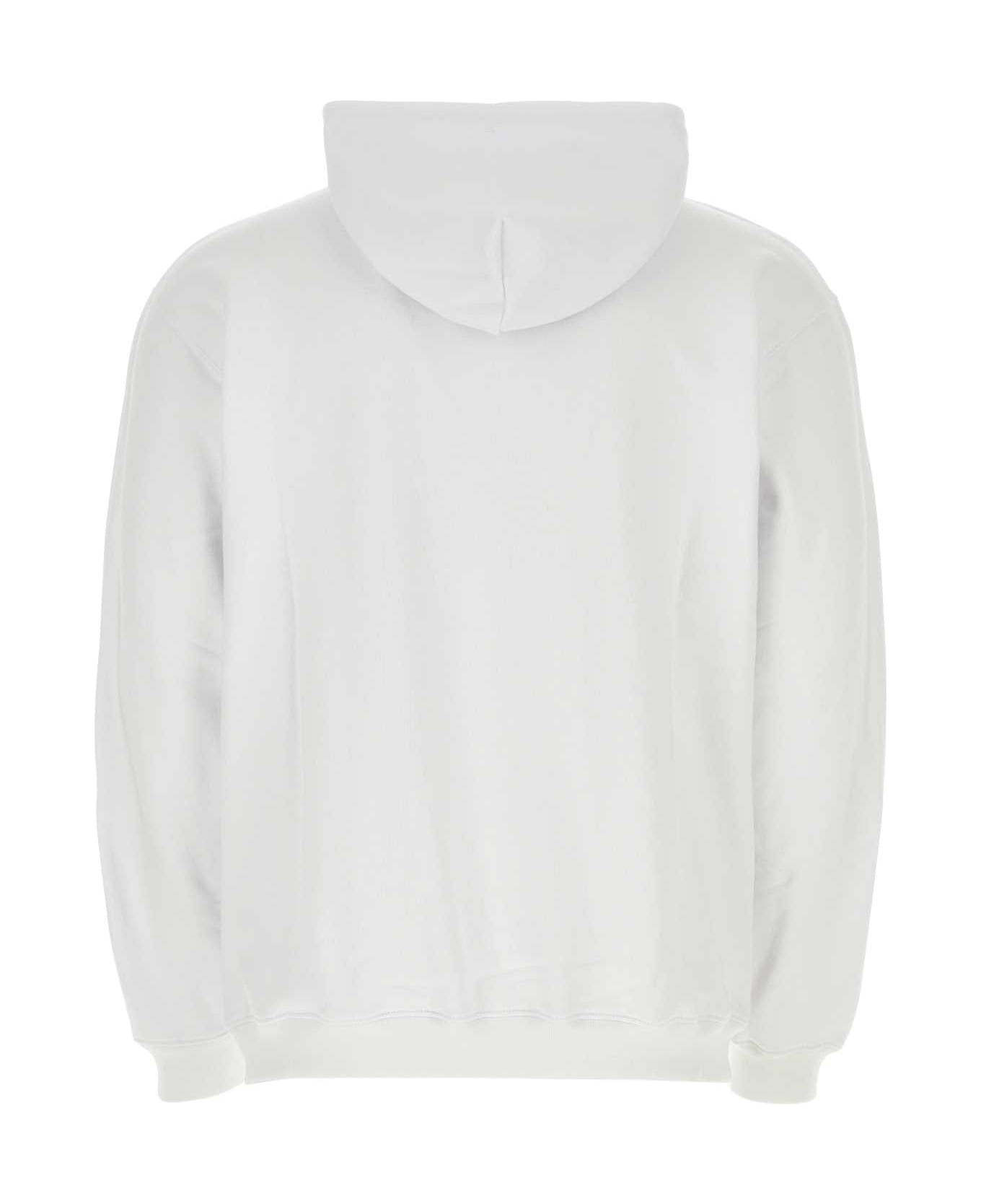 VTMNTS White Cotton Blend Oversize Sweatshirt - WHITE フリース