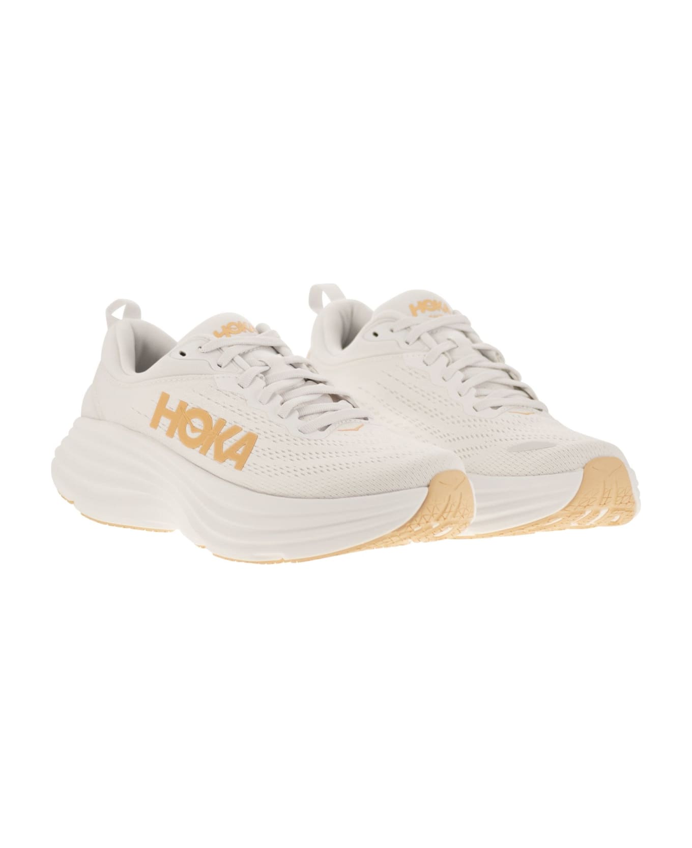 Hoka Bondi 8 - Ultra-shortened Sports Shoe - White