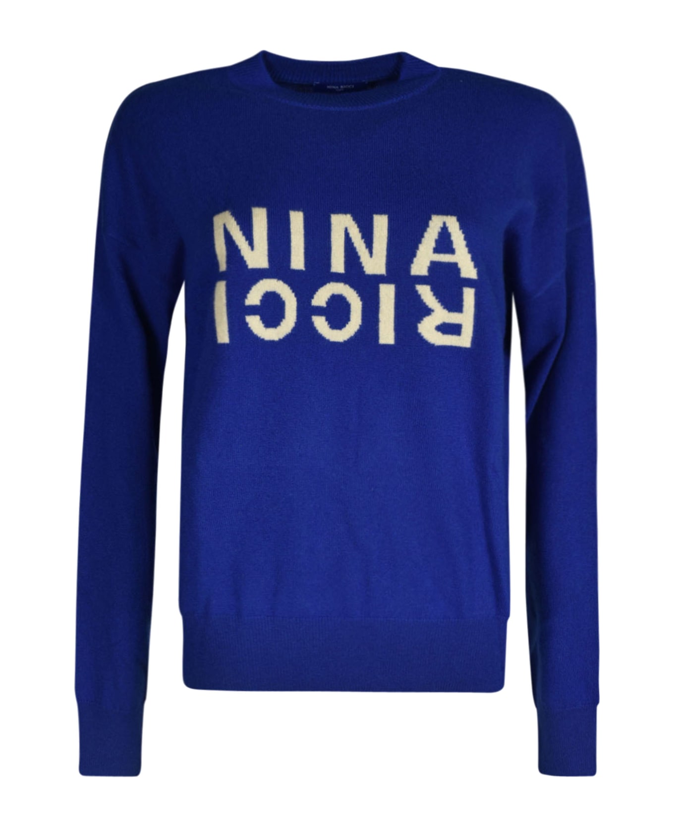 Nina Ricci Logo Front Sweater - Blue