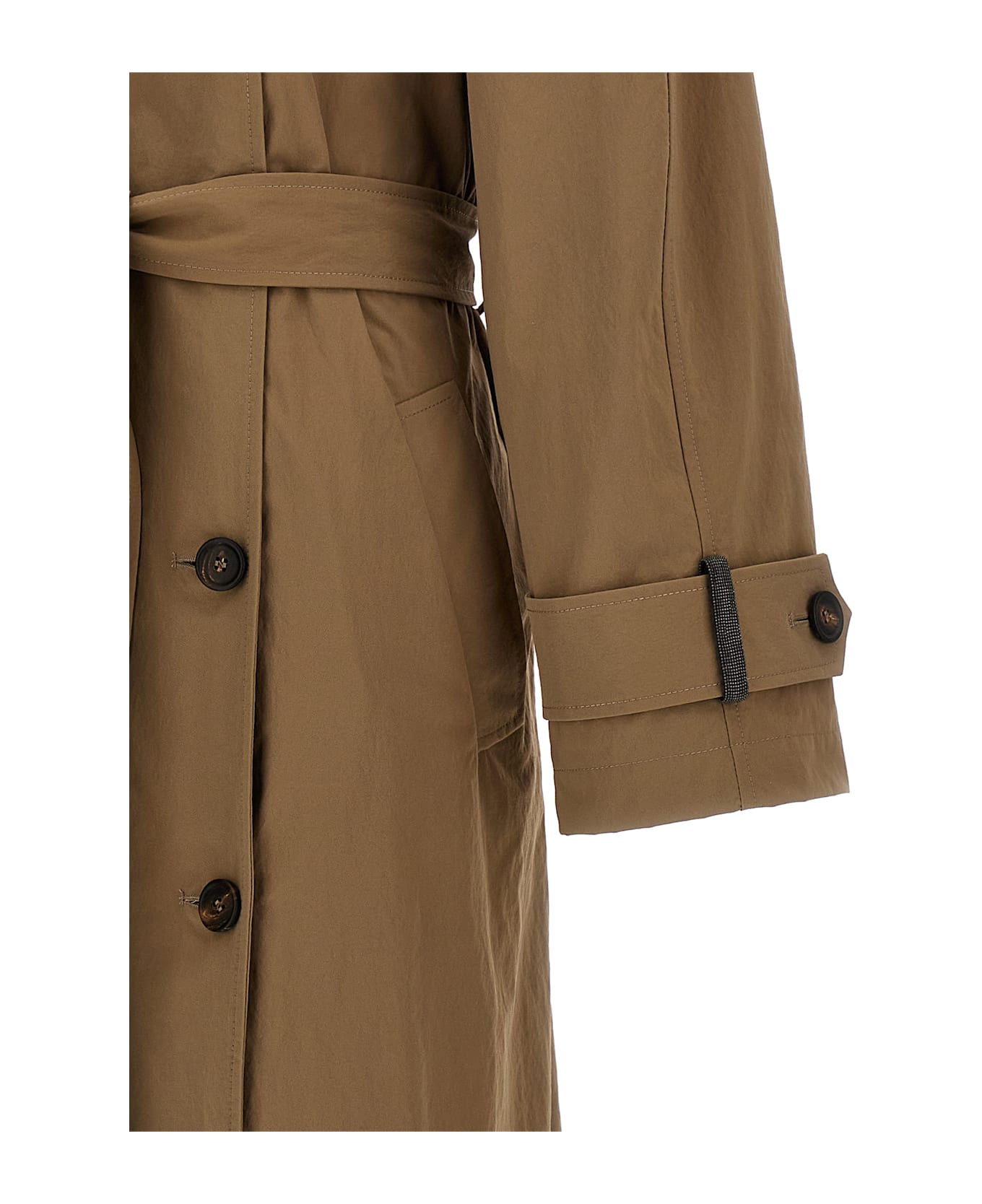 Brunello Cucinelli Techno Canvas Trench Coat - Beige