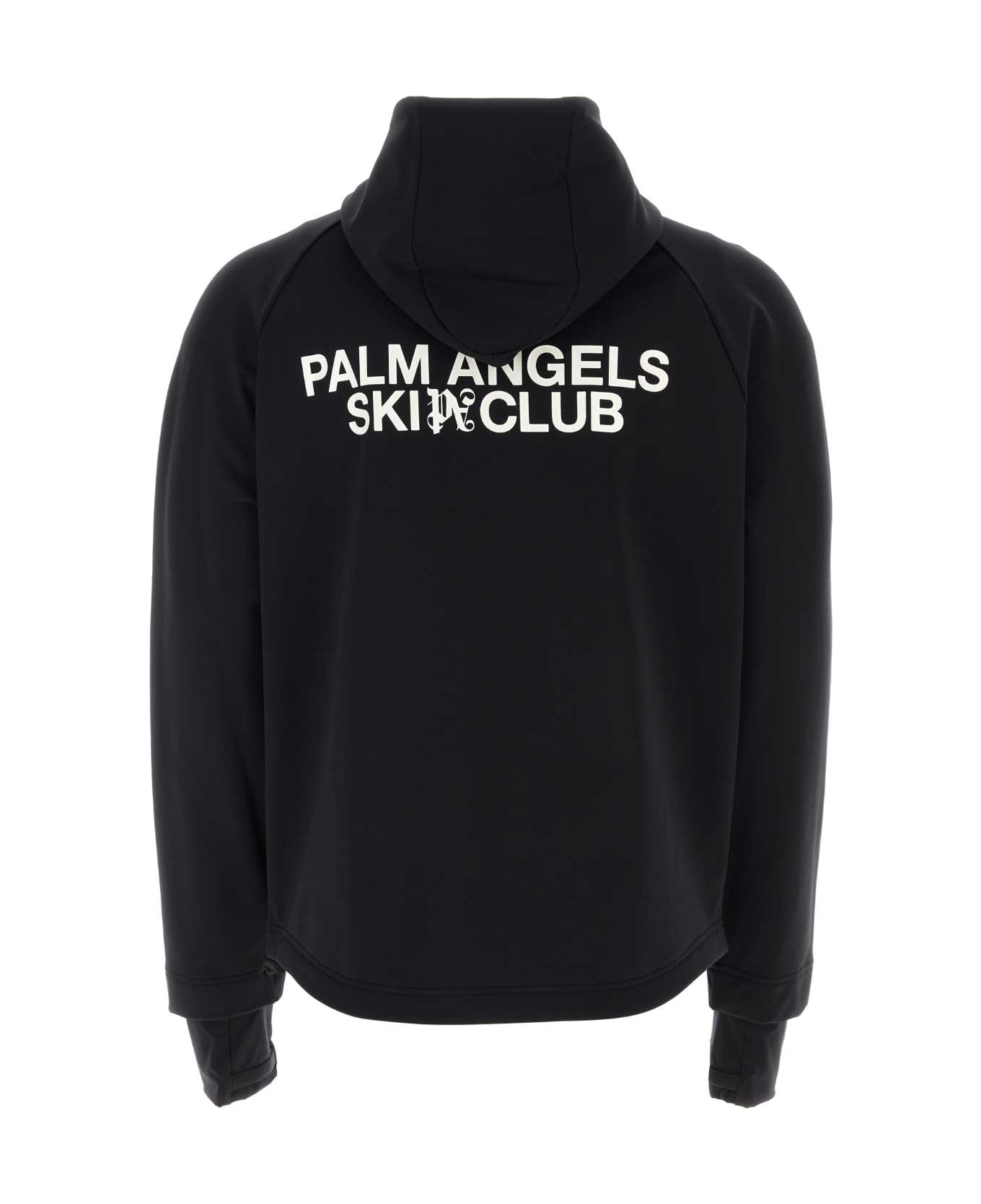 Palm Angels Blck Stretch Nylon Pa Ski Club Ski Sweatshirt - BLACKWHITE