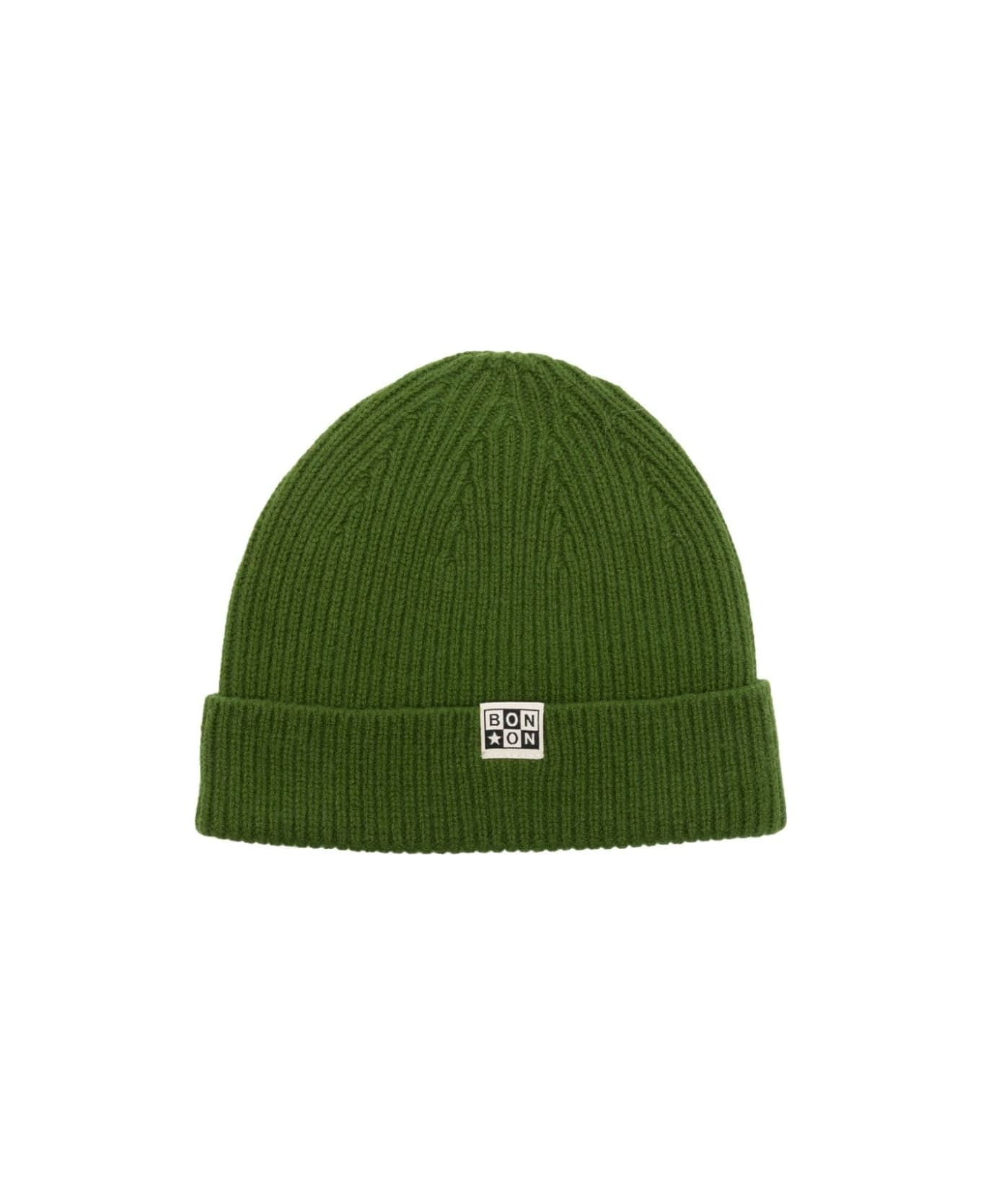 Bonton Ribbed Hat With Patch - Green