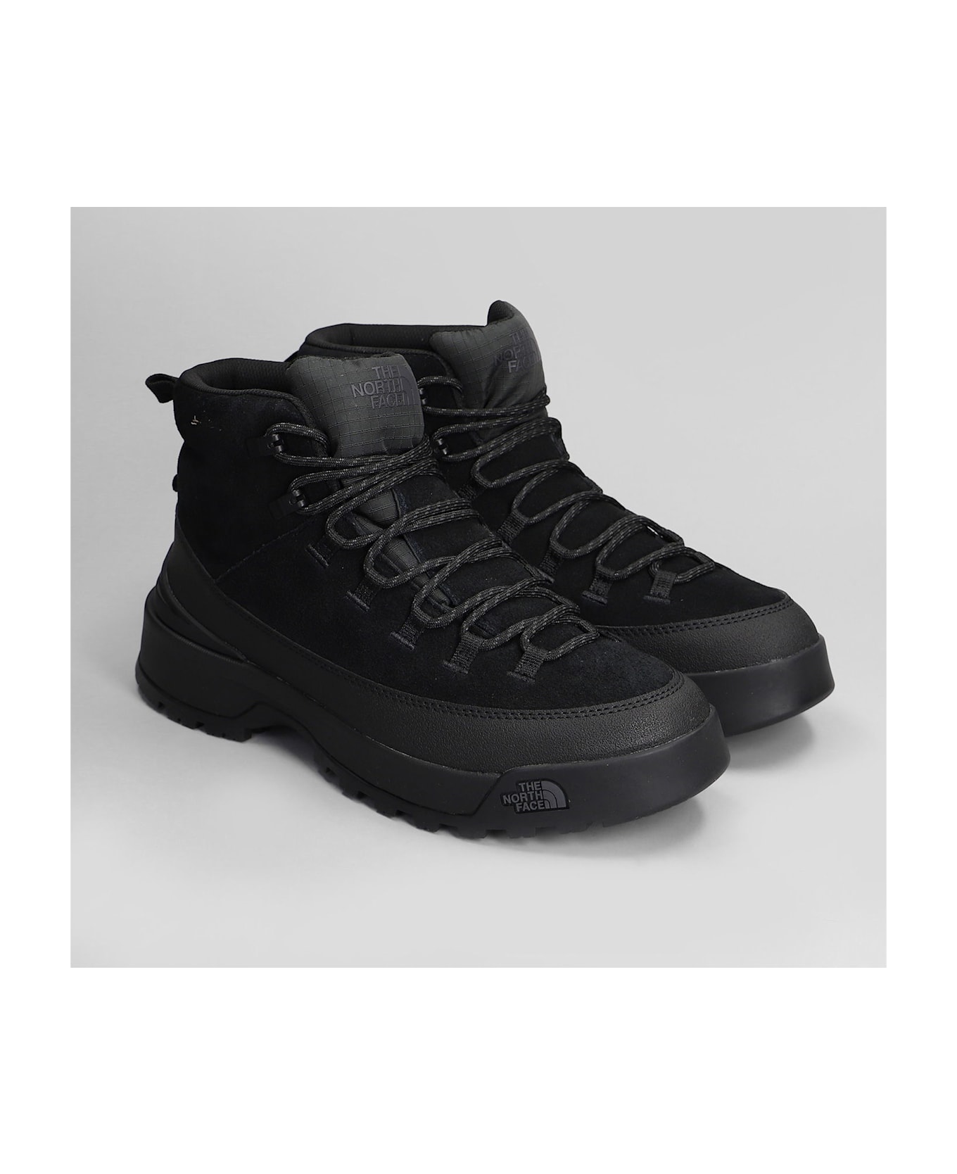 The North Face Glenclyffe Urban Combat Boots In Black Suede And Leather - black