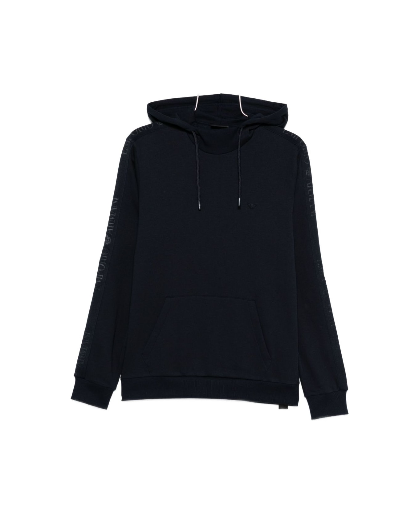 Emporio Armani Cotton Blend Loungewear Hoodie - Blue