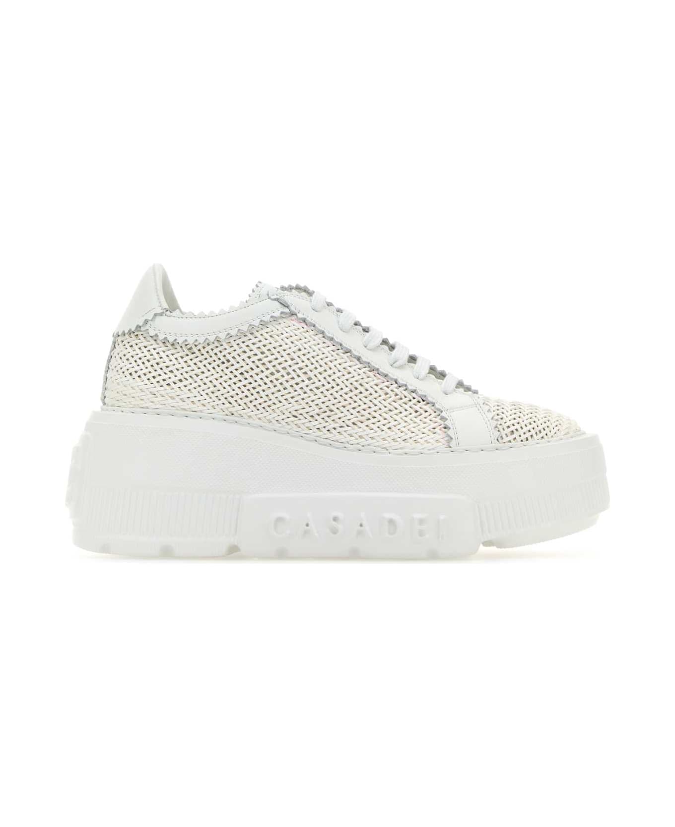 Casadei White Leather Nexus Hanoi Sneakers - BIANCO ウェッジシューズ
