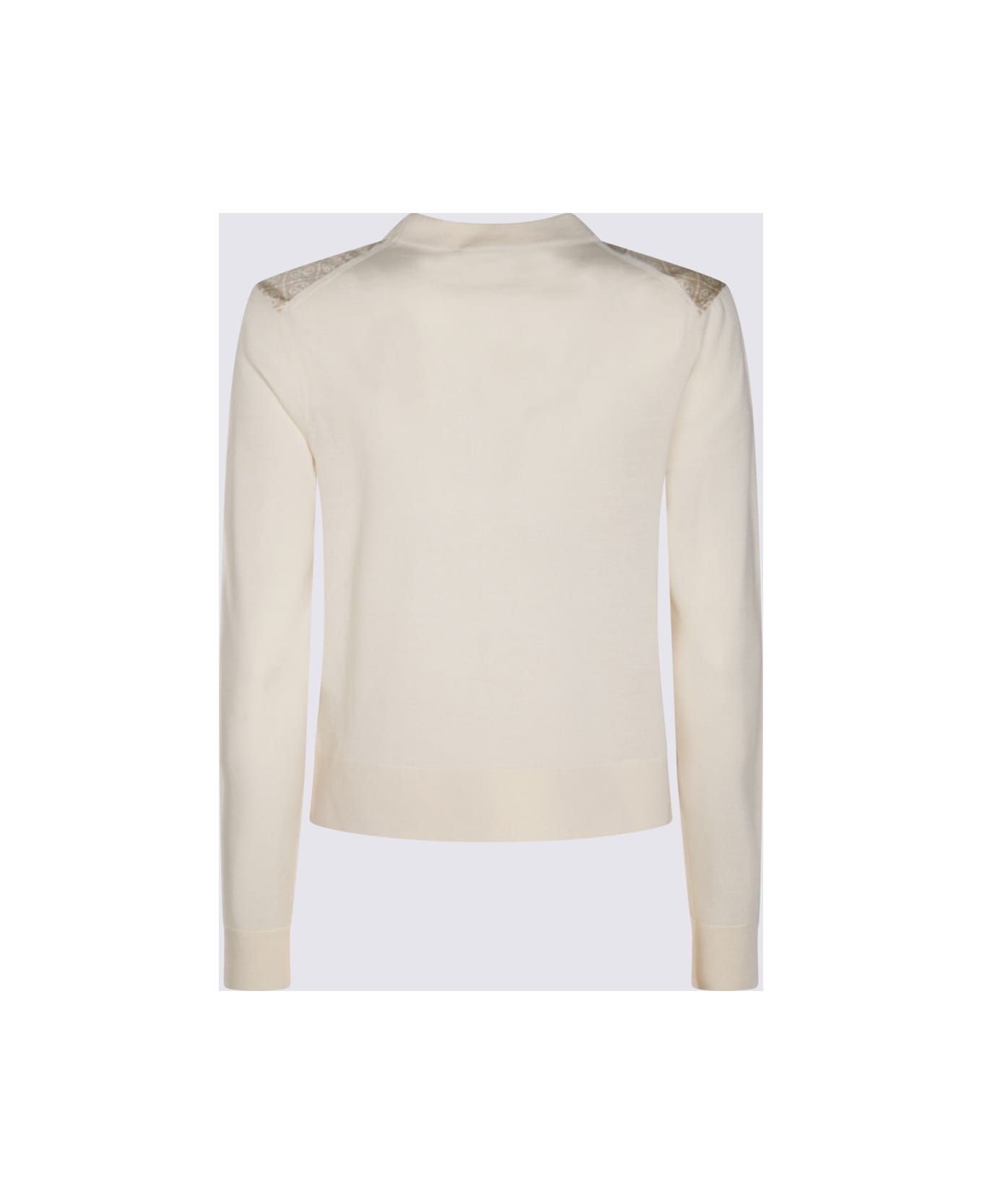 Tory Burch Cream Silk Knitwear - French Cream / Gold T Monogram