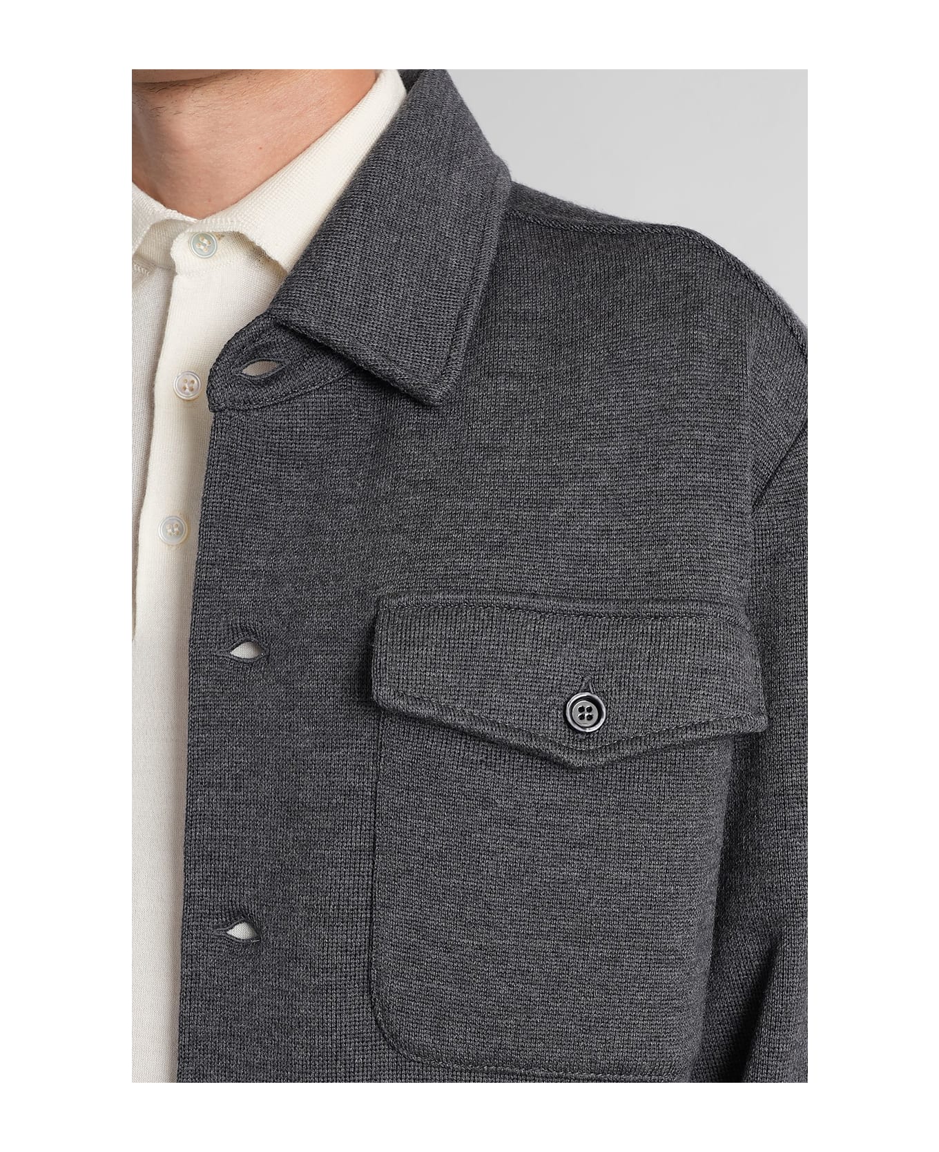 Lardini Casual Jacket In Grey Wool - grey