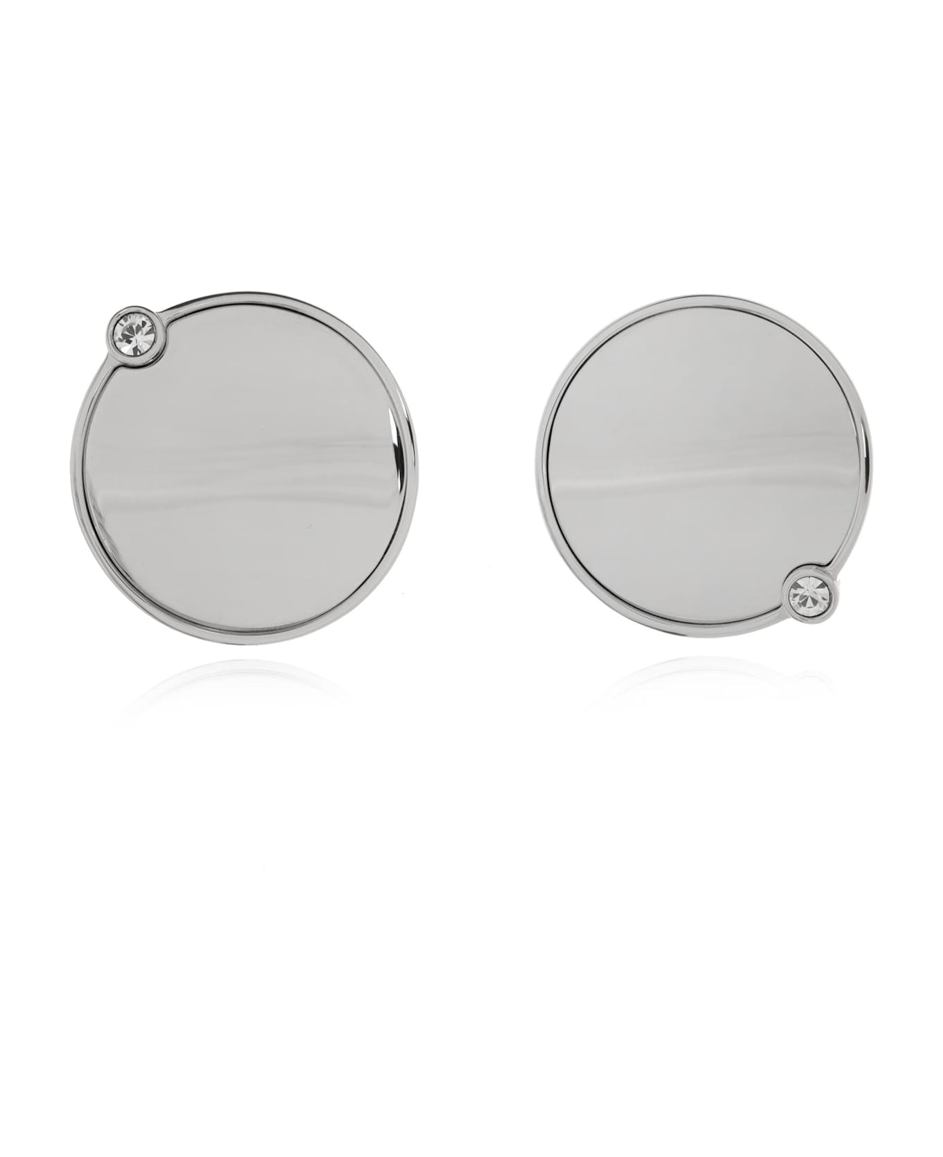 MM6 Maison Margiela Round Earrings With Engraved Logo - SILVER