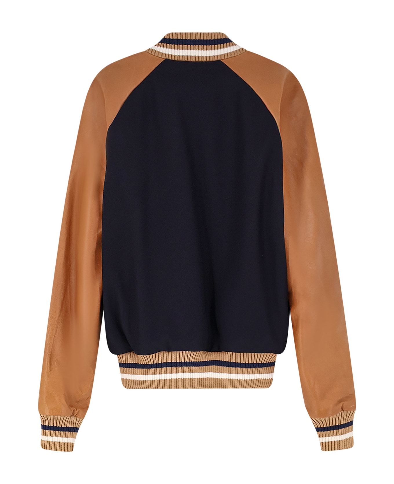 Dsquared2 D2 Varsity Wool And Leather Bomber - Blue