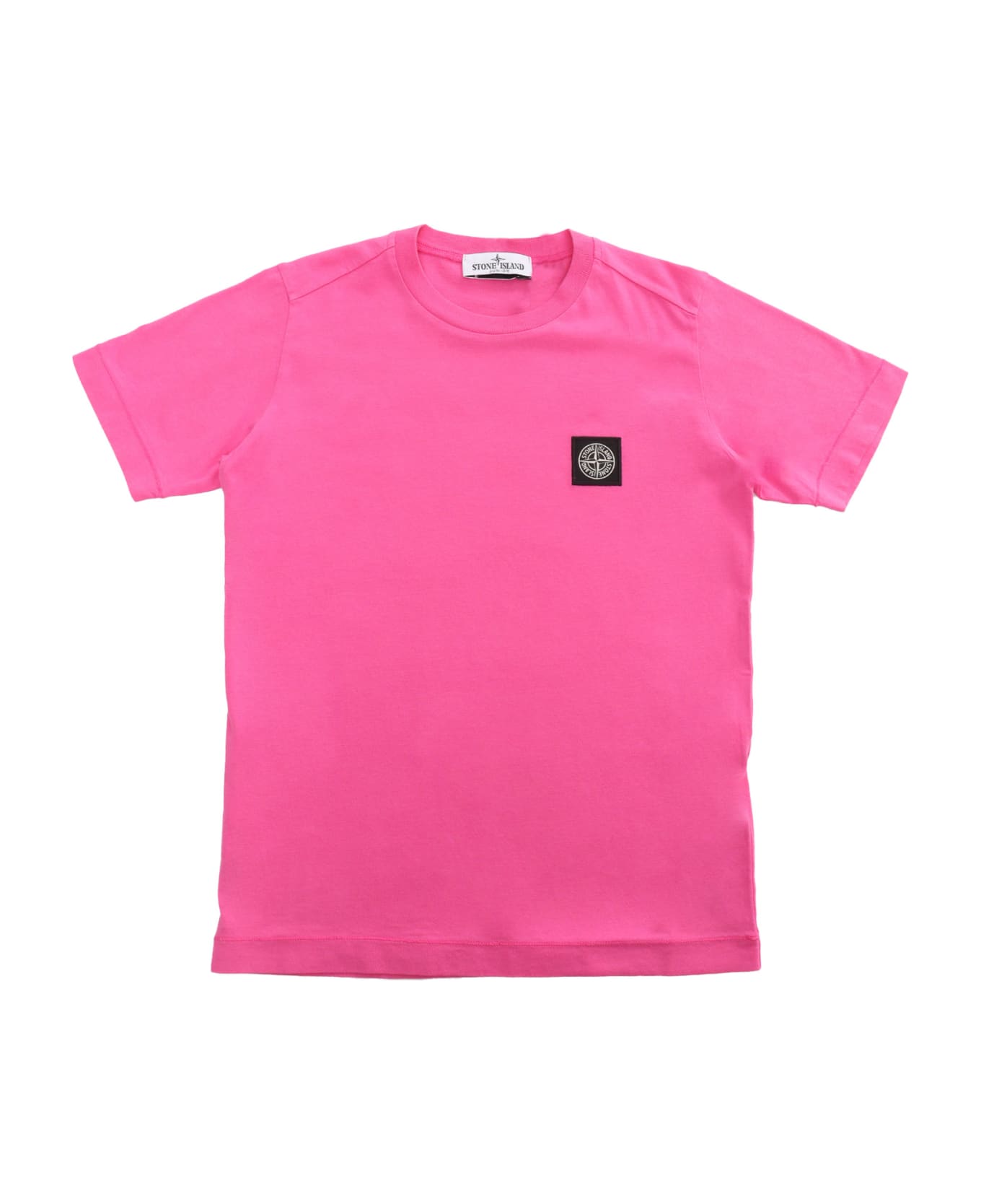 Stone Island Junior Pink T-shirt With Logo - PURPLE