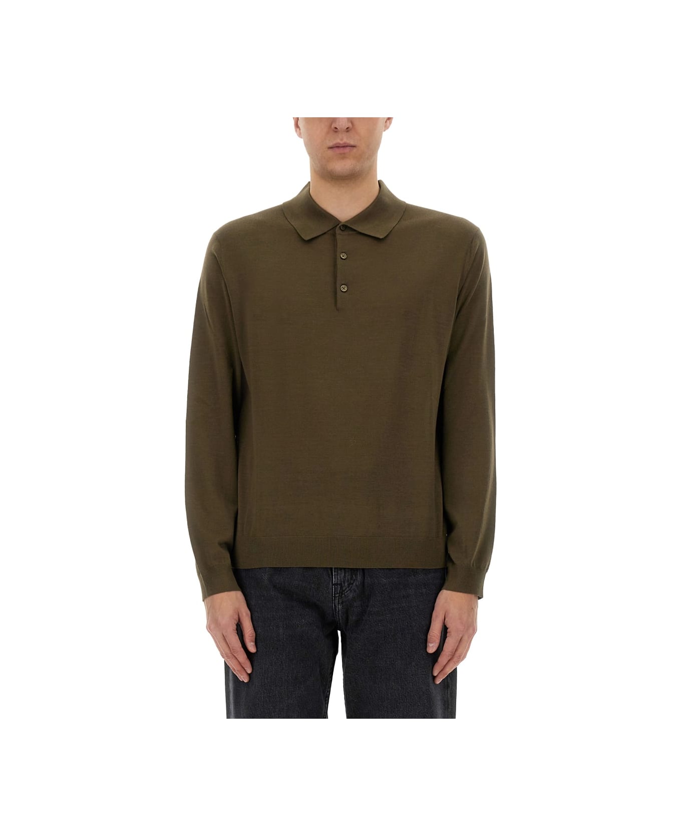 Sunflower Wool Polo Shirt - BROWN