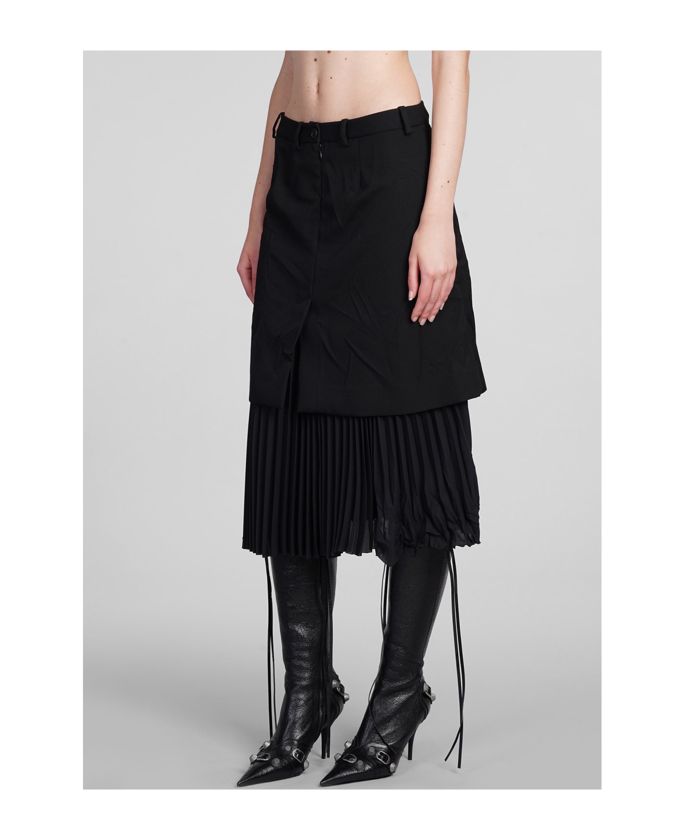 Balenciaga Skirt In Black Wool - black