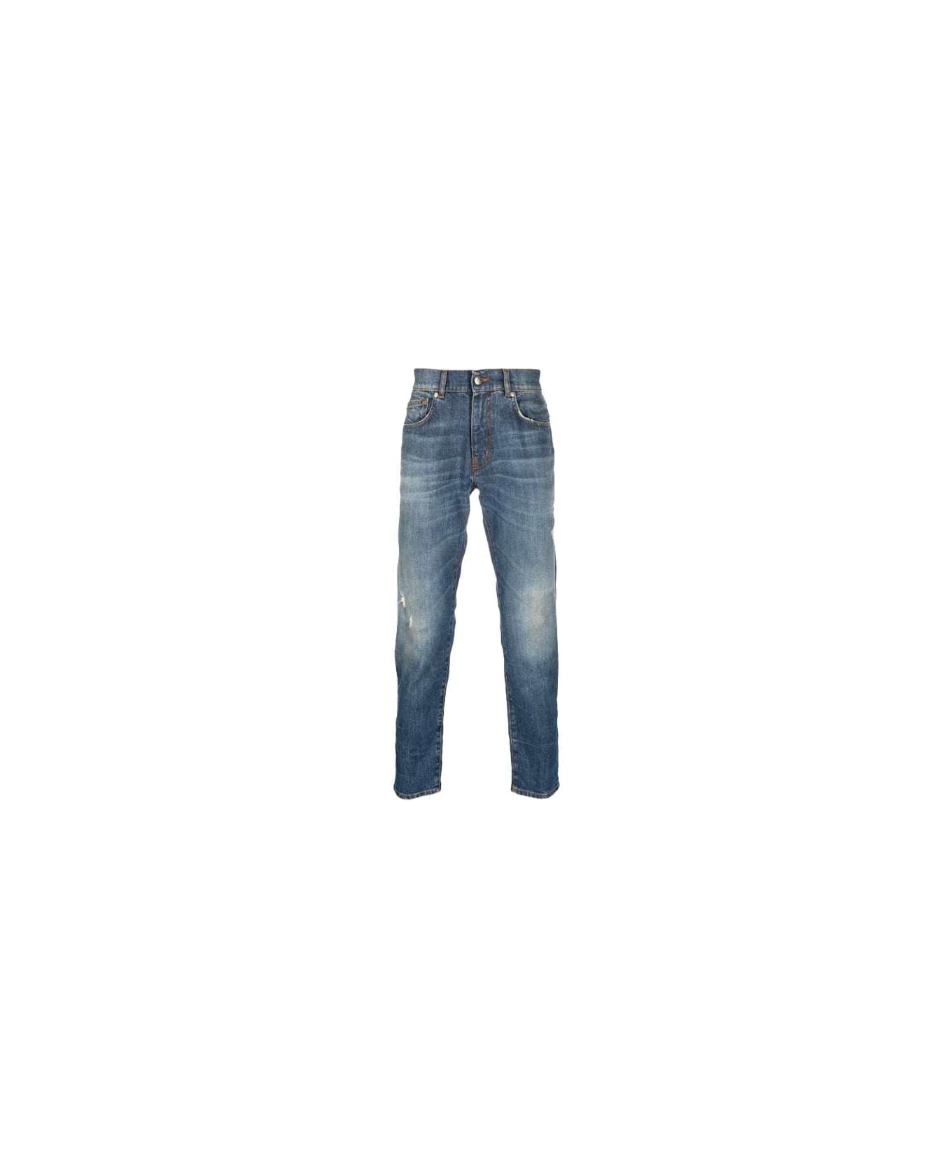 John Richmond Slim Jeans Whit Rips - Blu