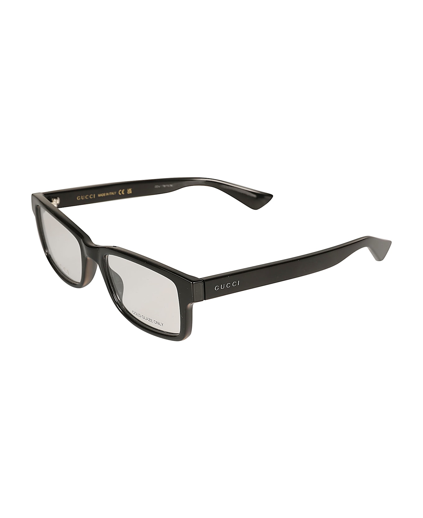 Gucci Eyewear Rectangle Logo Lens Frame - BLACK-BLACK-TRANSPARENT