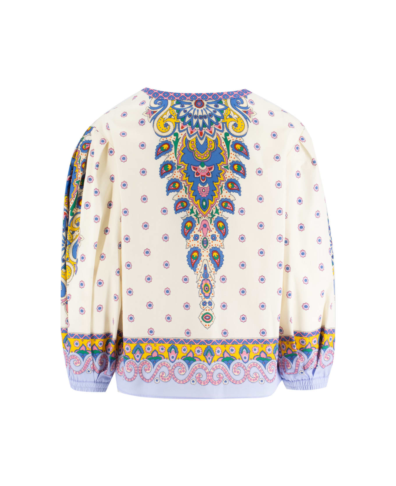 Etro Cotton Shirt With Multicolor Print - PRINT ON WHITE BASE