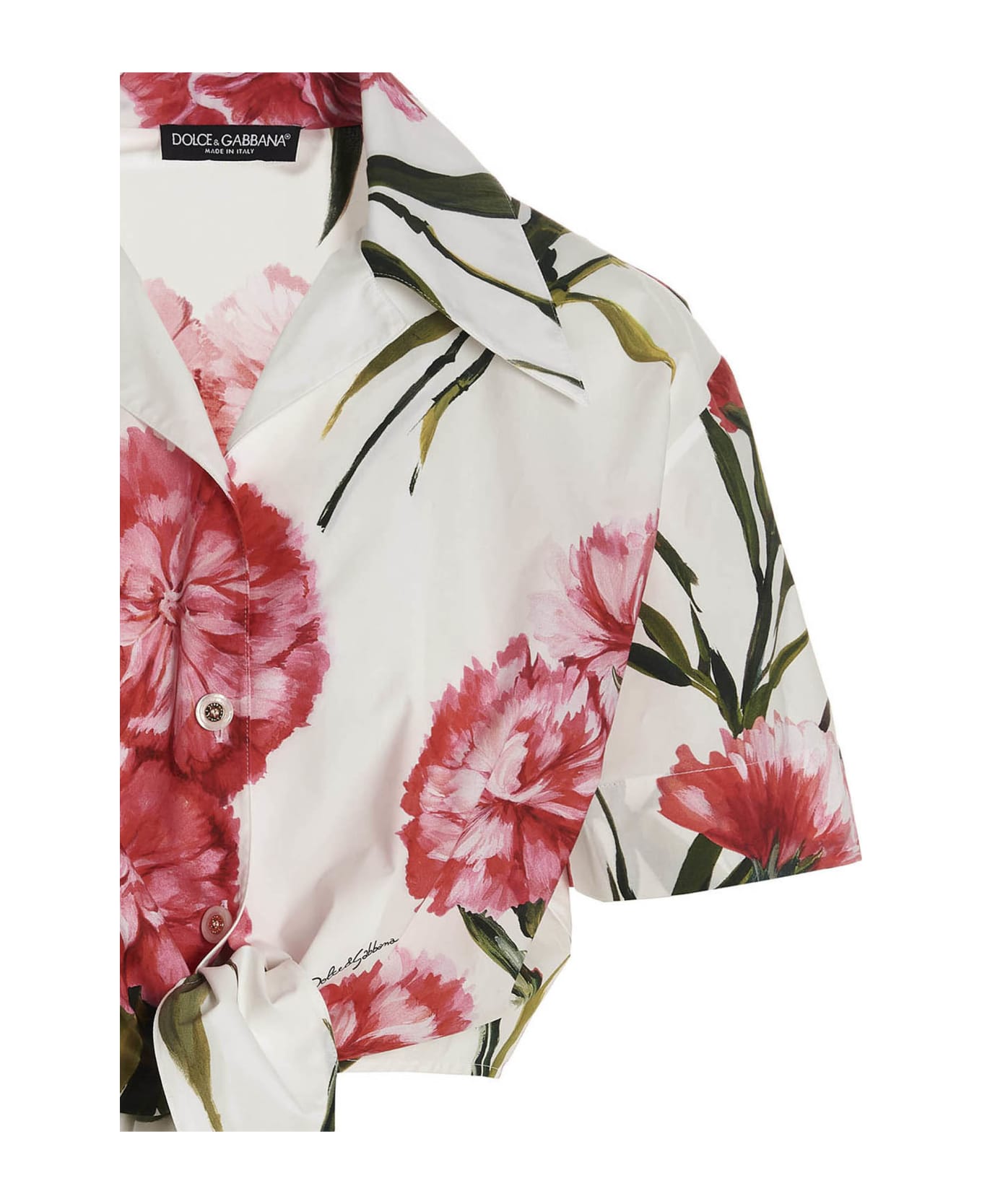Dolce Detail & Gabbana 'carnation' Shirt - Bianco