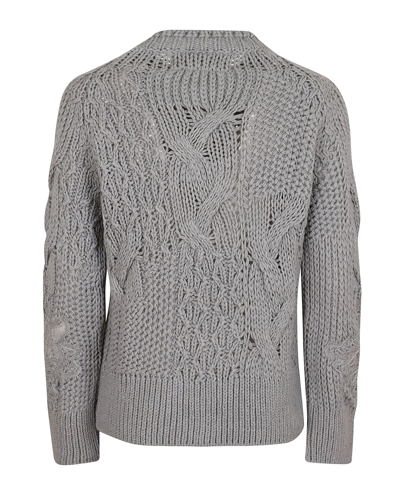 Ermanno Scervino Long Sleeve Round Neck Sweater - Melange G