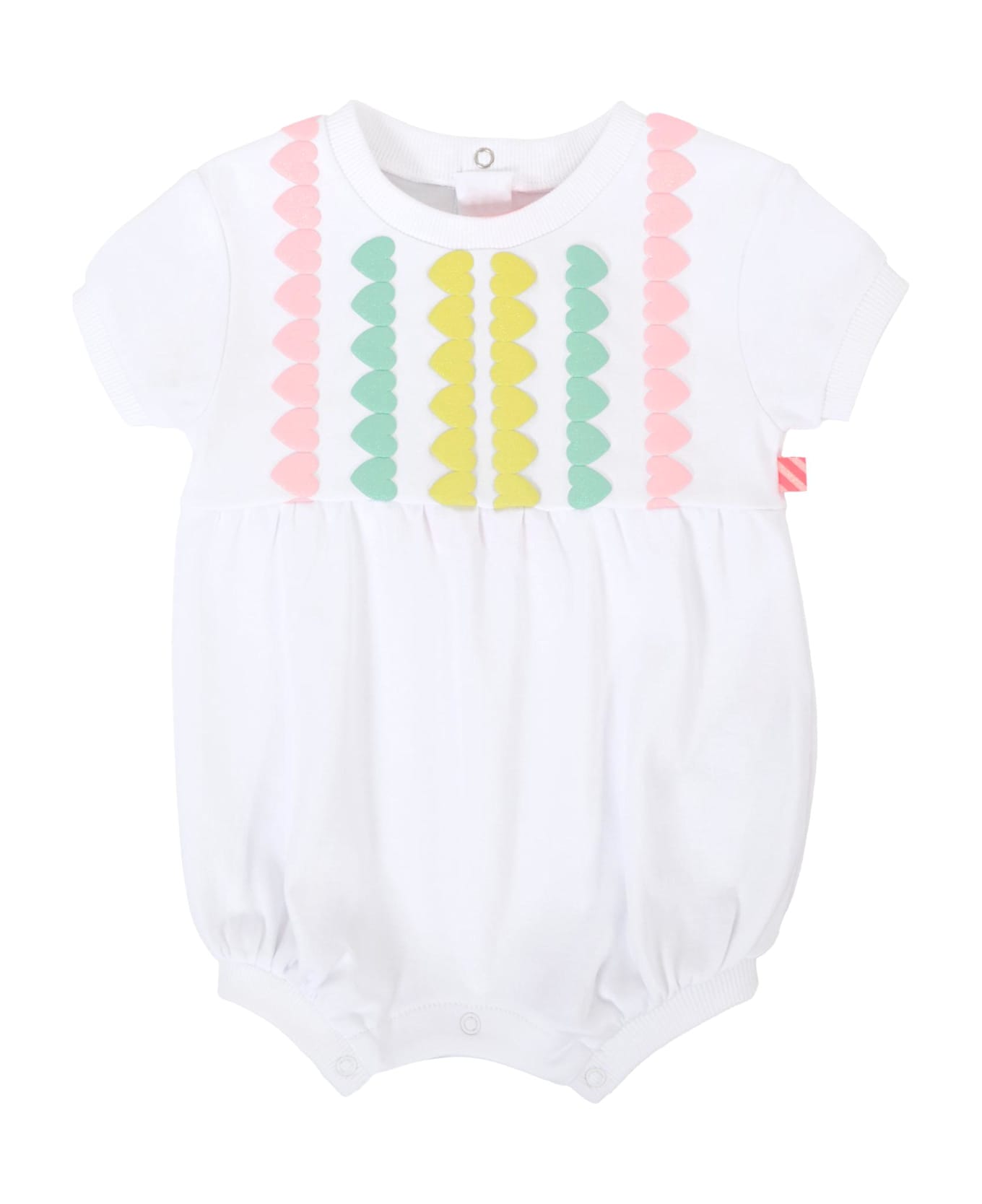 Billieblush White Romper For Baby Girl With Hearts - White
