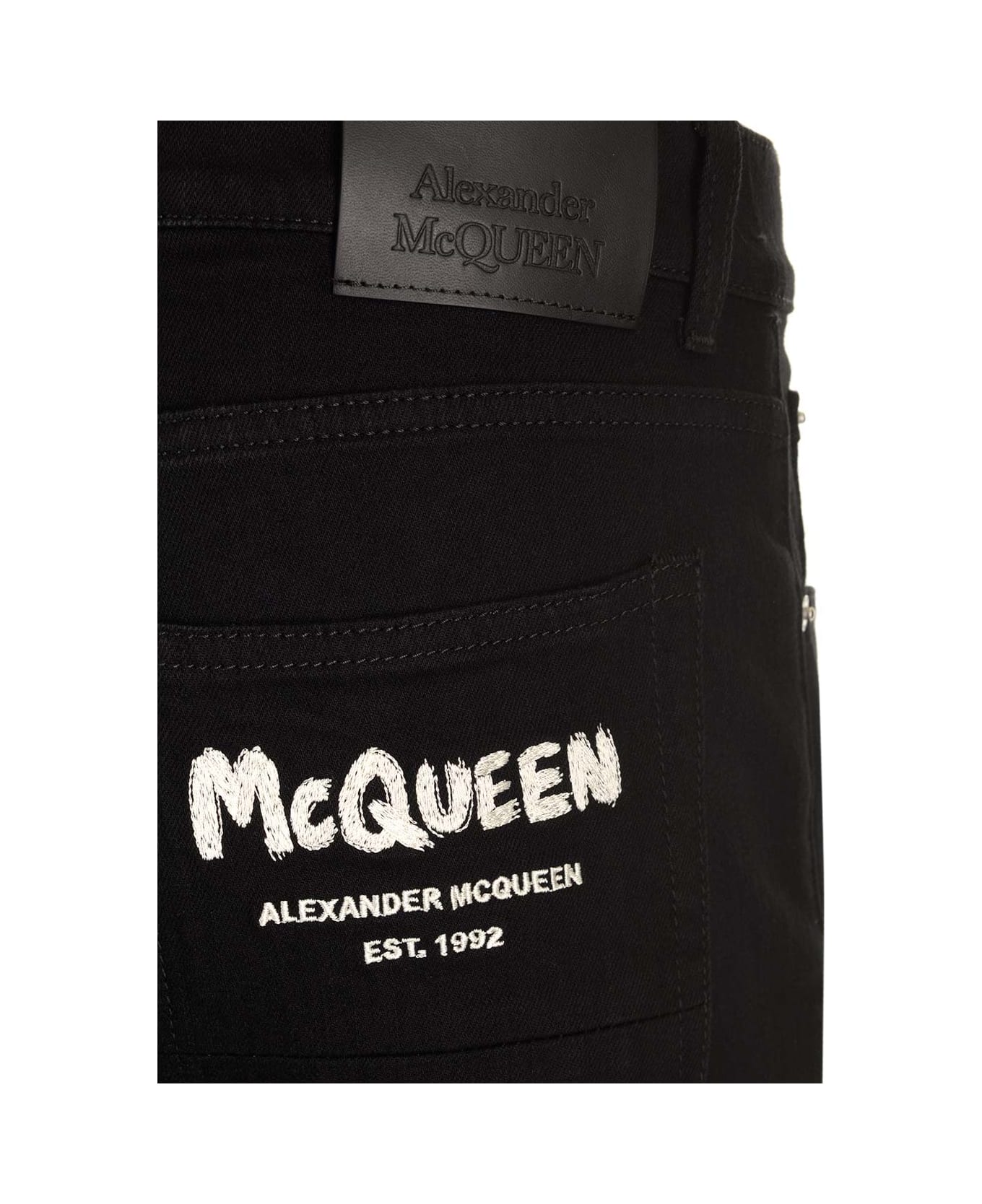 Alexander McQueen Stretch Denim Skinny Jeans - Black