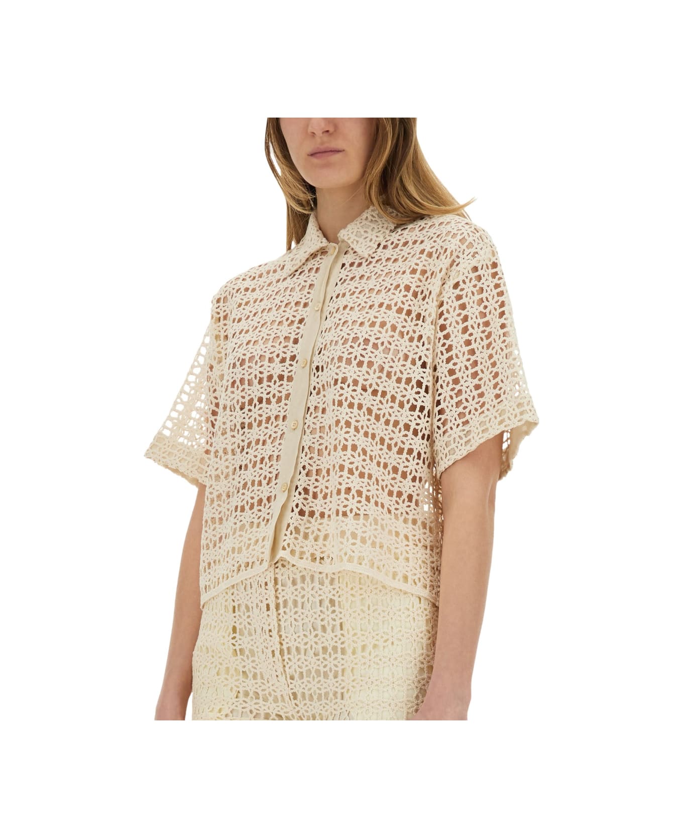 Alysi Macramé Shirt - BEIGE