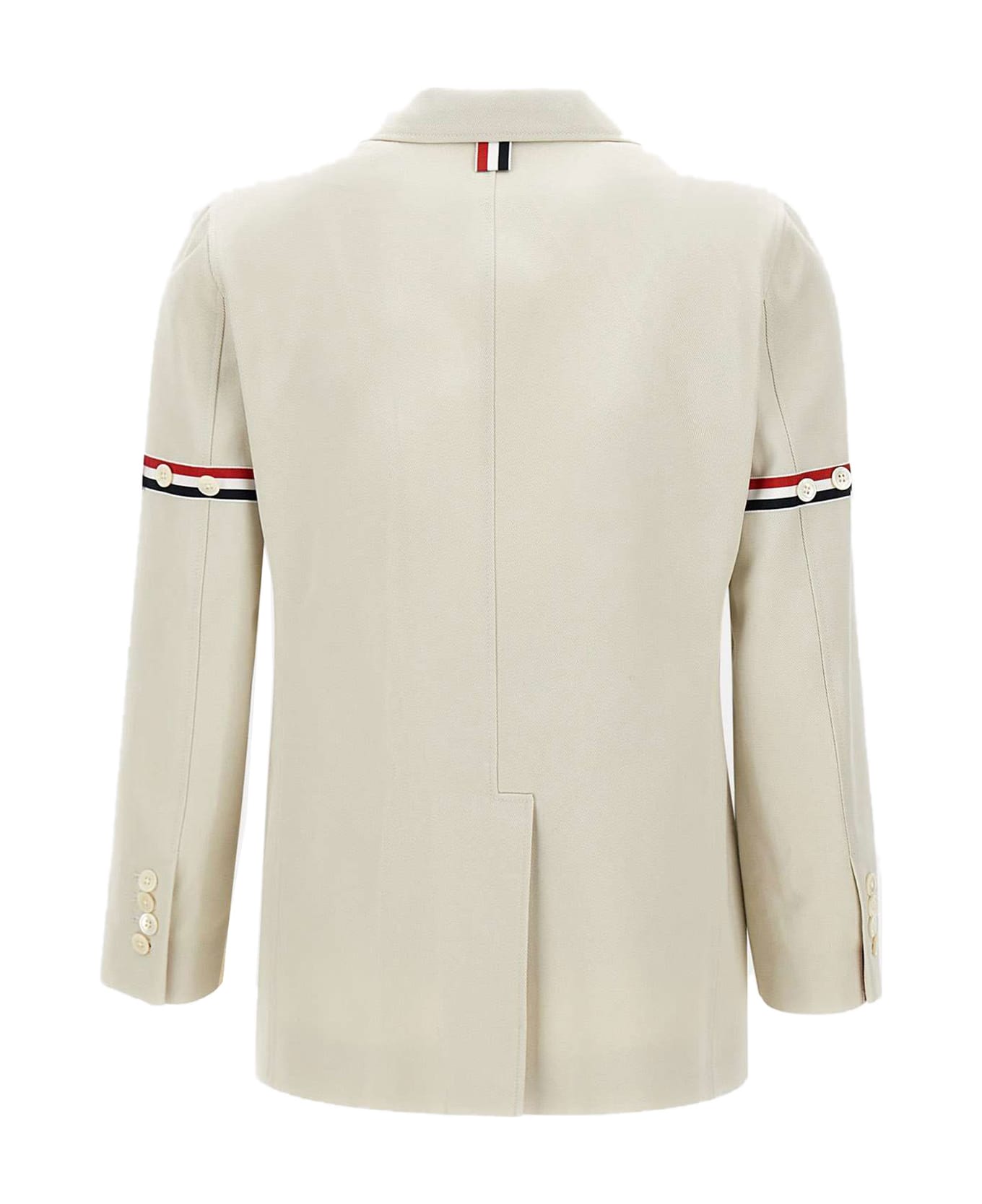 Thom Browne White Cotton Jacket - BEIGE