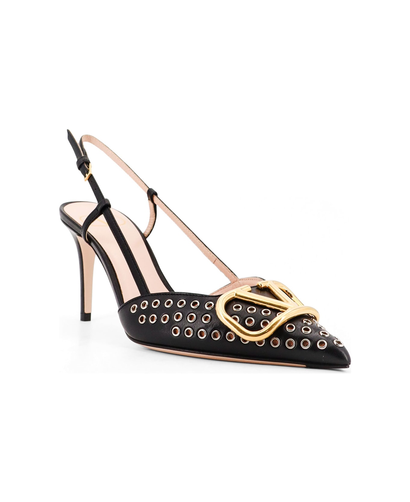 Valentino Garavani Leather Slingback Décolleté - Black