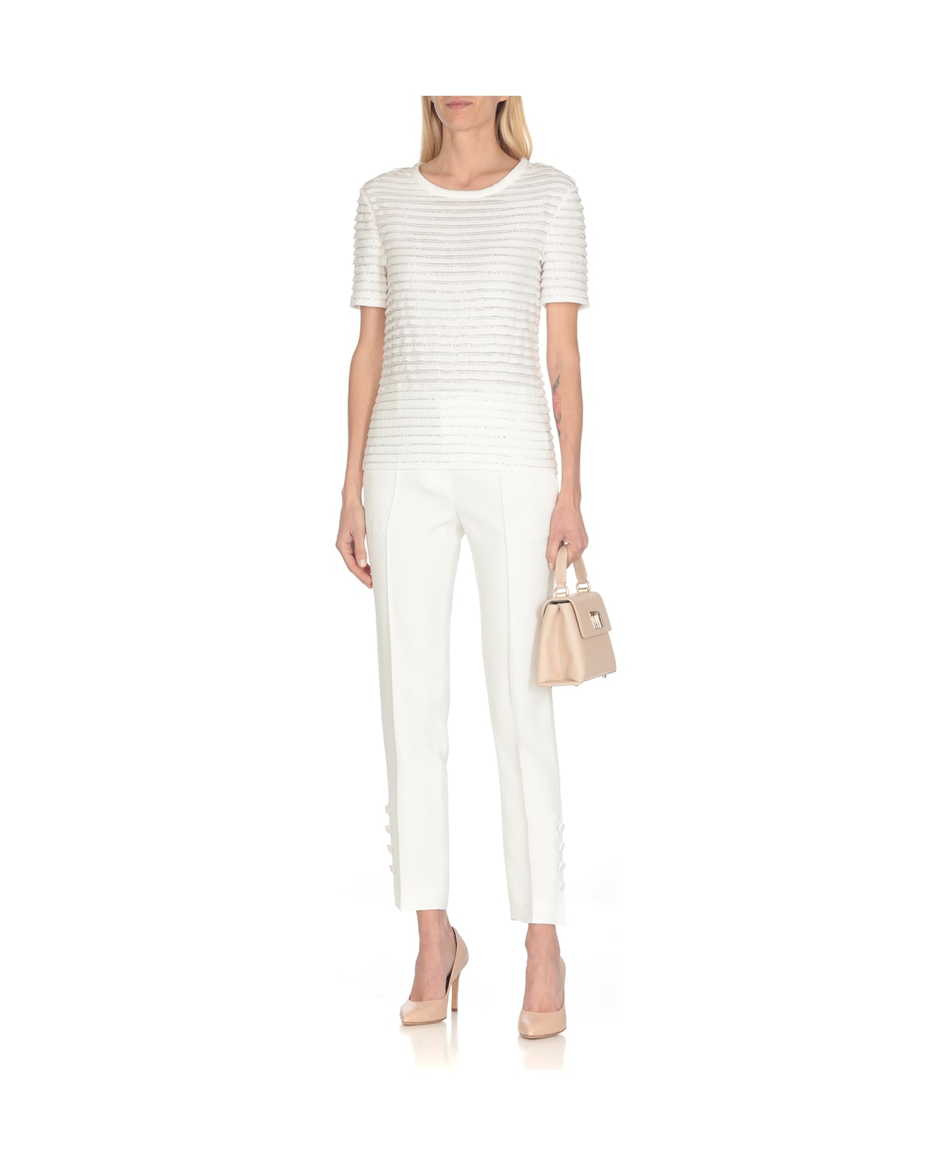 Ermanno Scervino T-shirt With Strass - White