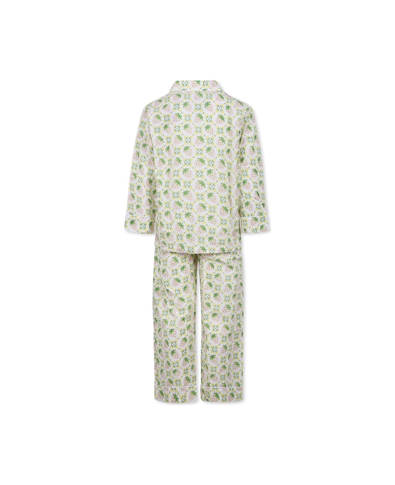 Molo Ivory Pyjamas For Girl With Strawberry - Ivory