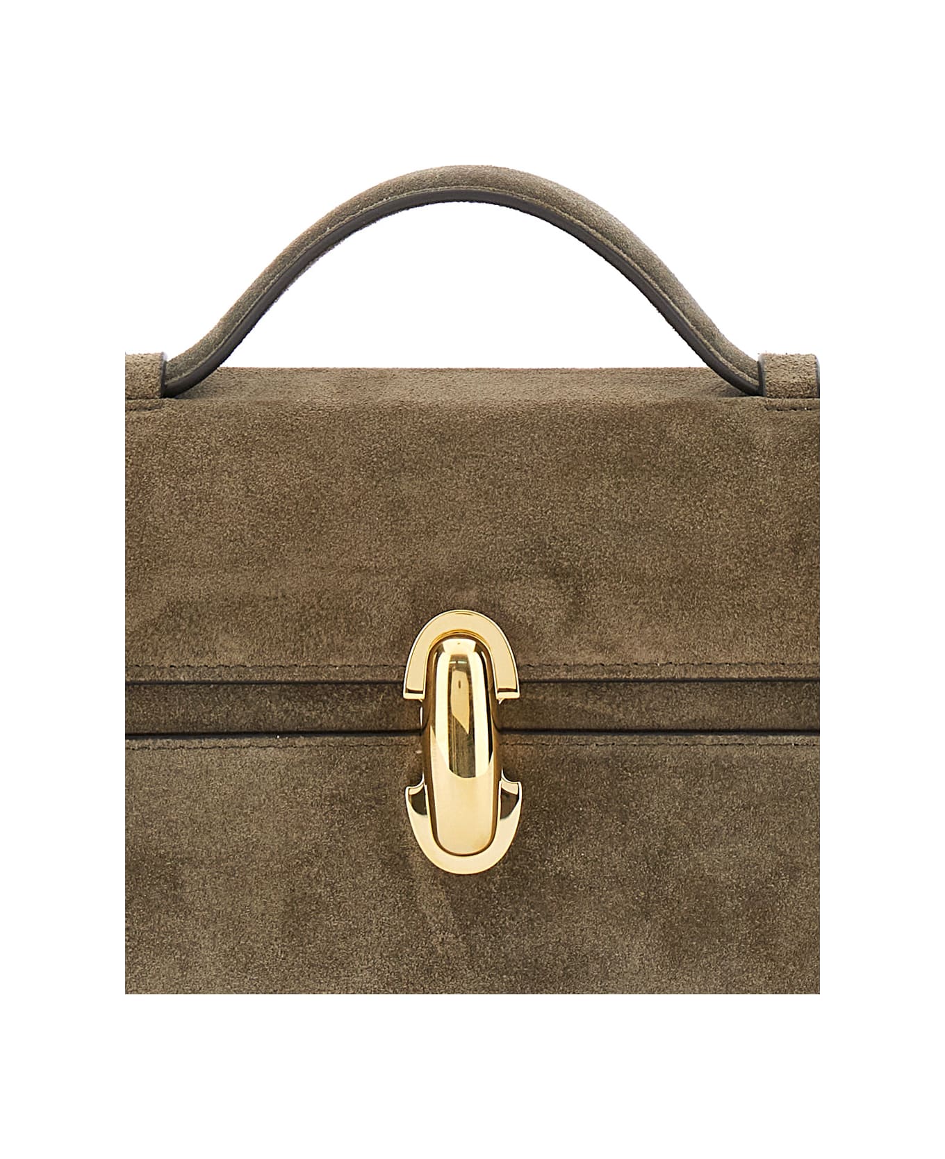 Savette Slim Symmetry Pochette In Suede - Brown