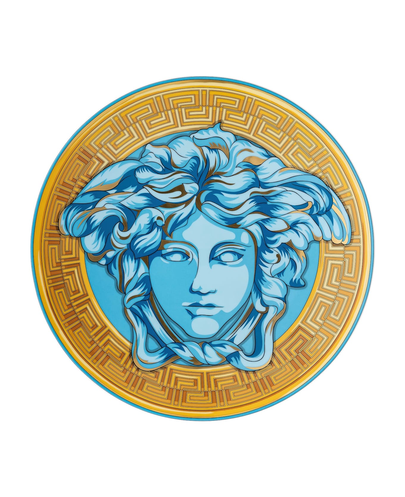 Versace Piatto Segnaposto In Medusa Amplified Cm 33 - Azzurro