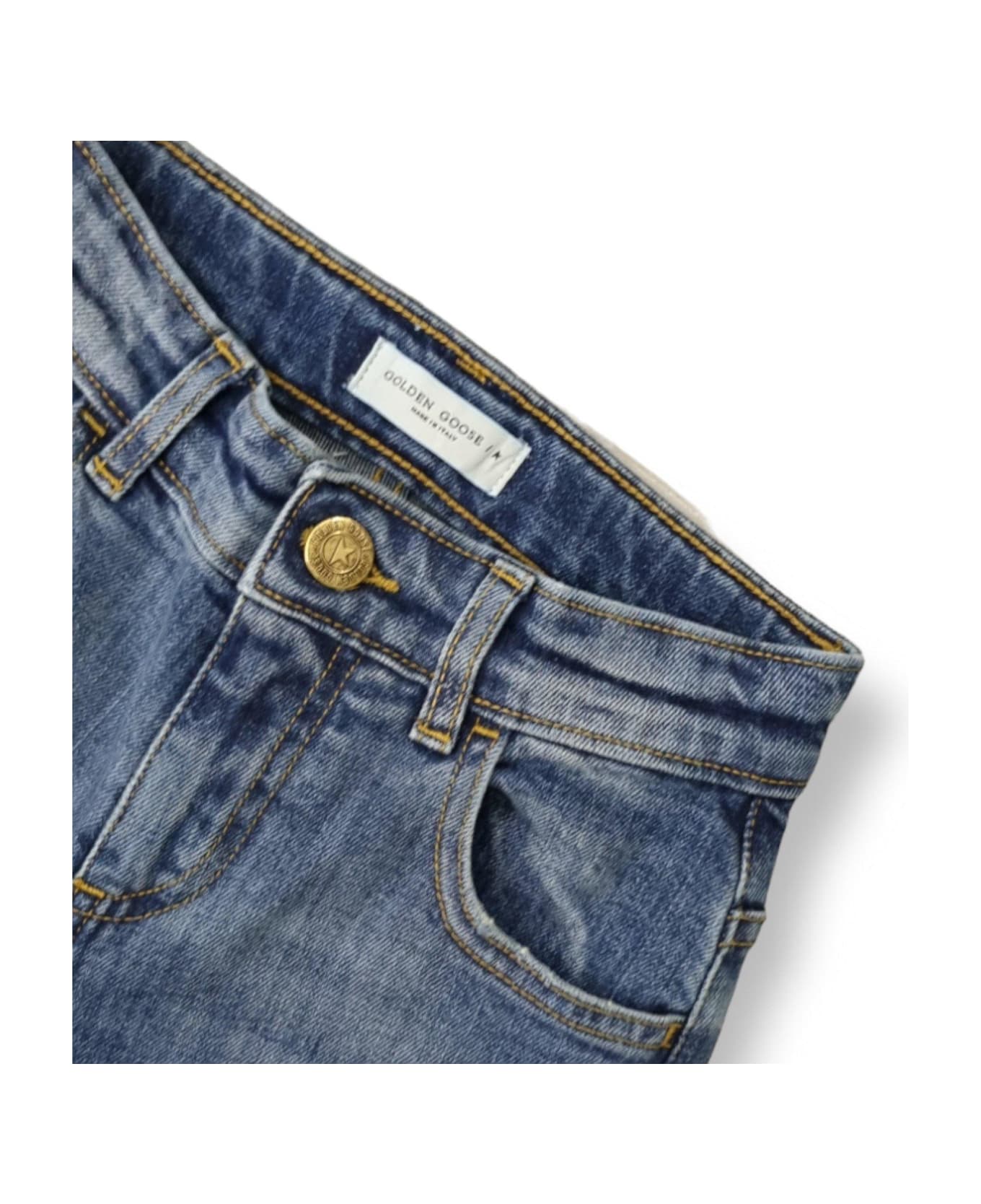 Golden Goose Logo Patch Straight-leg Jeans - Stone Wash