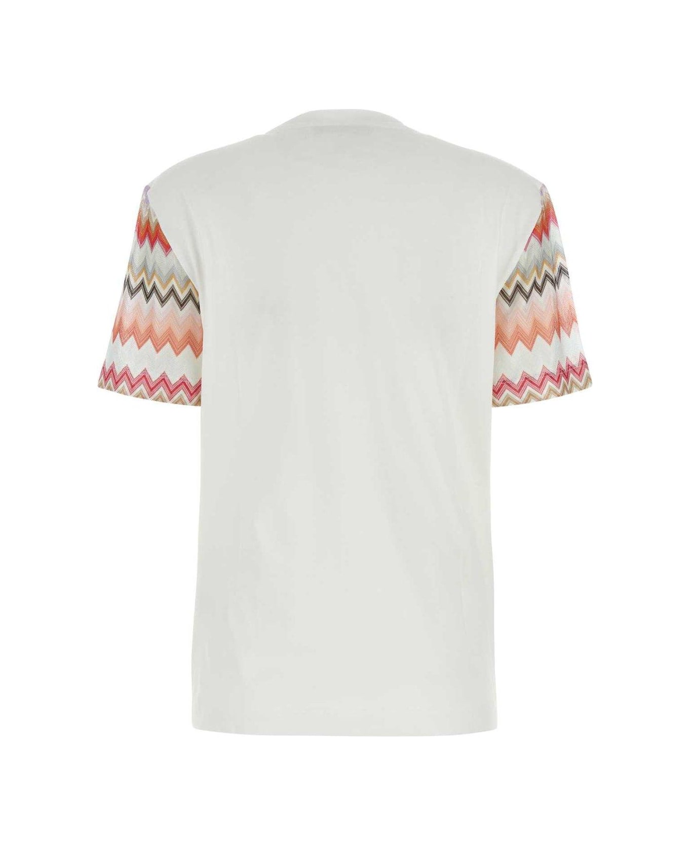 Missoni Logo Embroidered Zigzag Sleeved T-shirt - Bd Multi