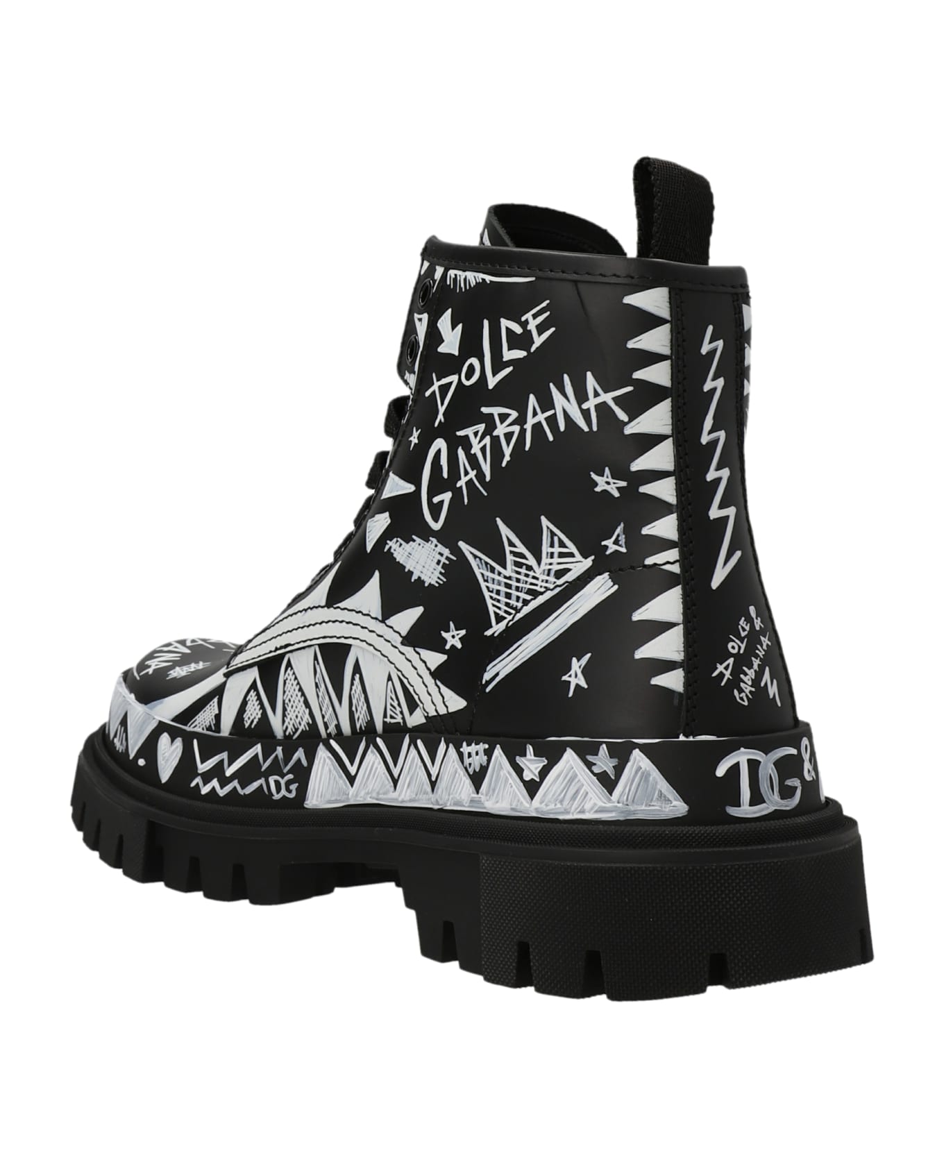 Dolce & Gabbana 'darkside' Combat Boots - White/Black