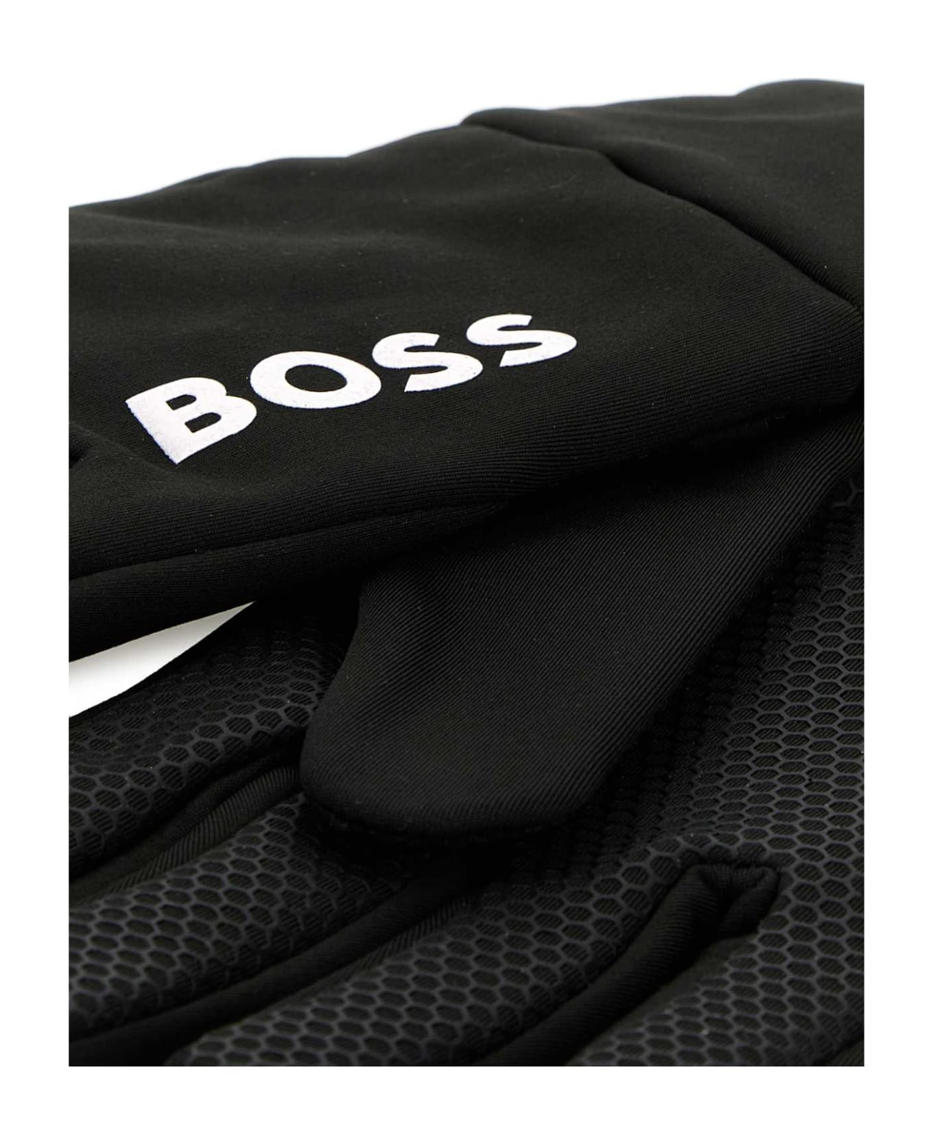 Hugo Boss Black Stretch Polyester Gloves - BLACK