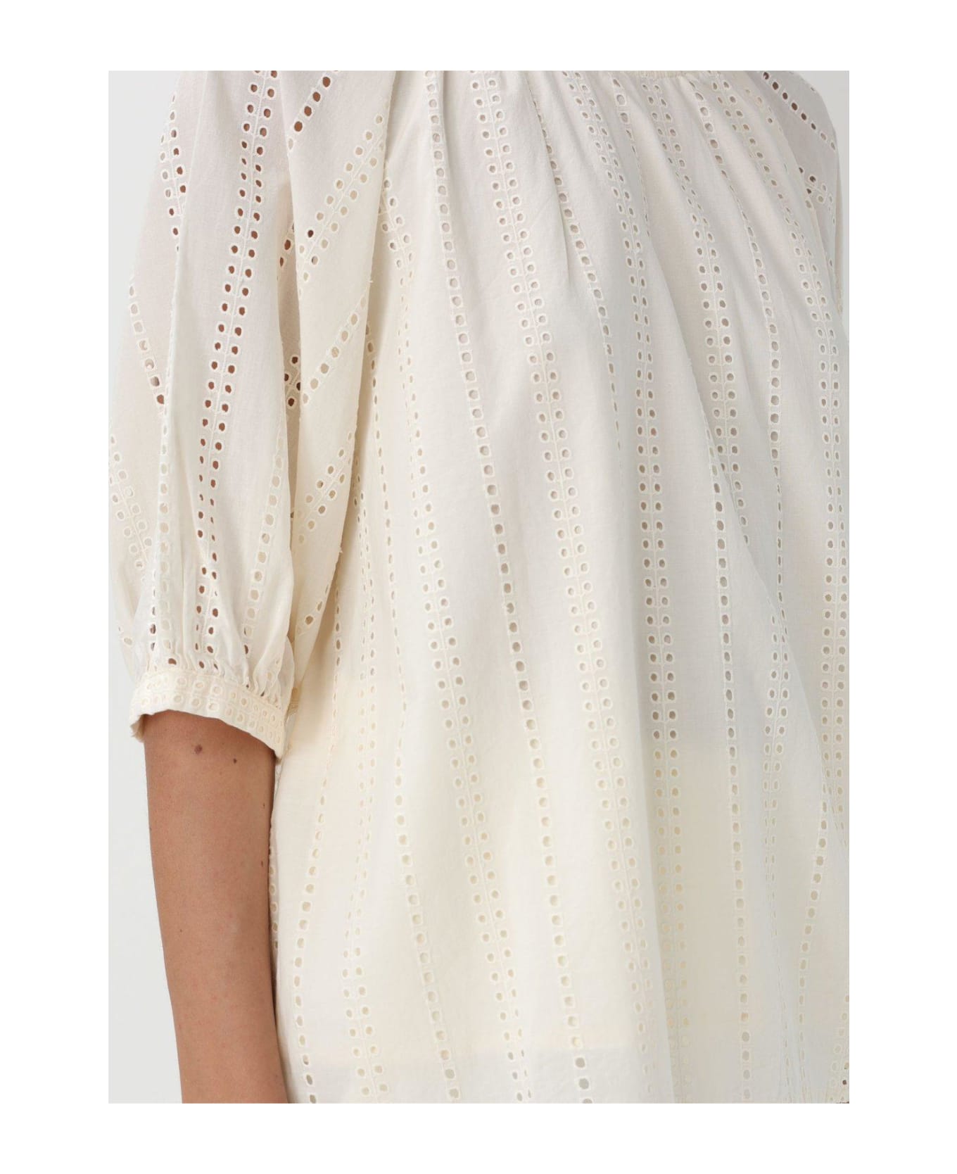 Woolrich Embroidered Short-sleeved Blouse - White