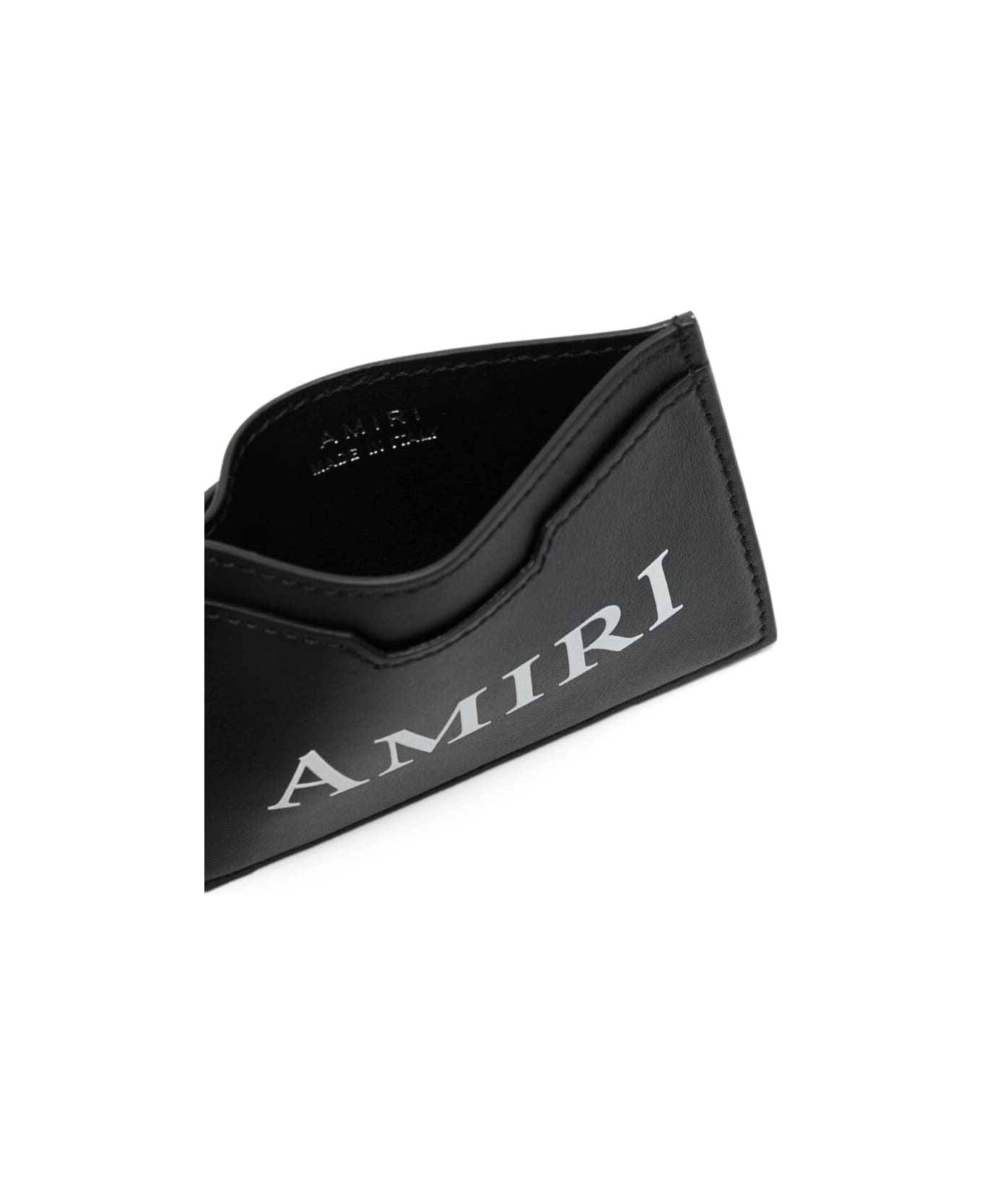 AMIRI Black Bi-fold Cardholder With Logo Print In Leather - Black