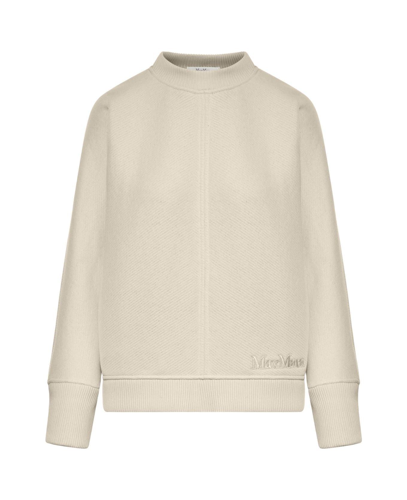 Max Mara Logo Embroidered Crewneck Jumper - ALBINO MELANGE