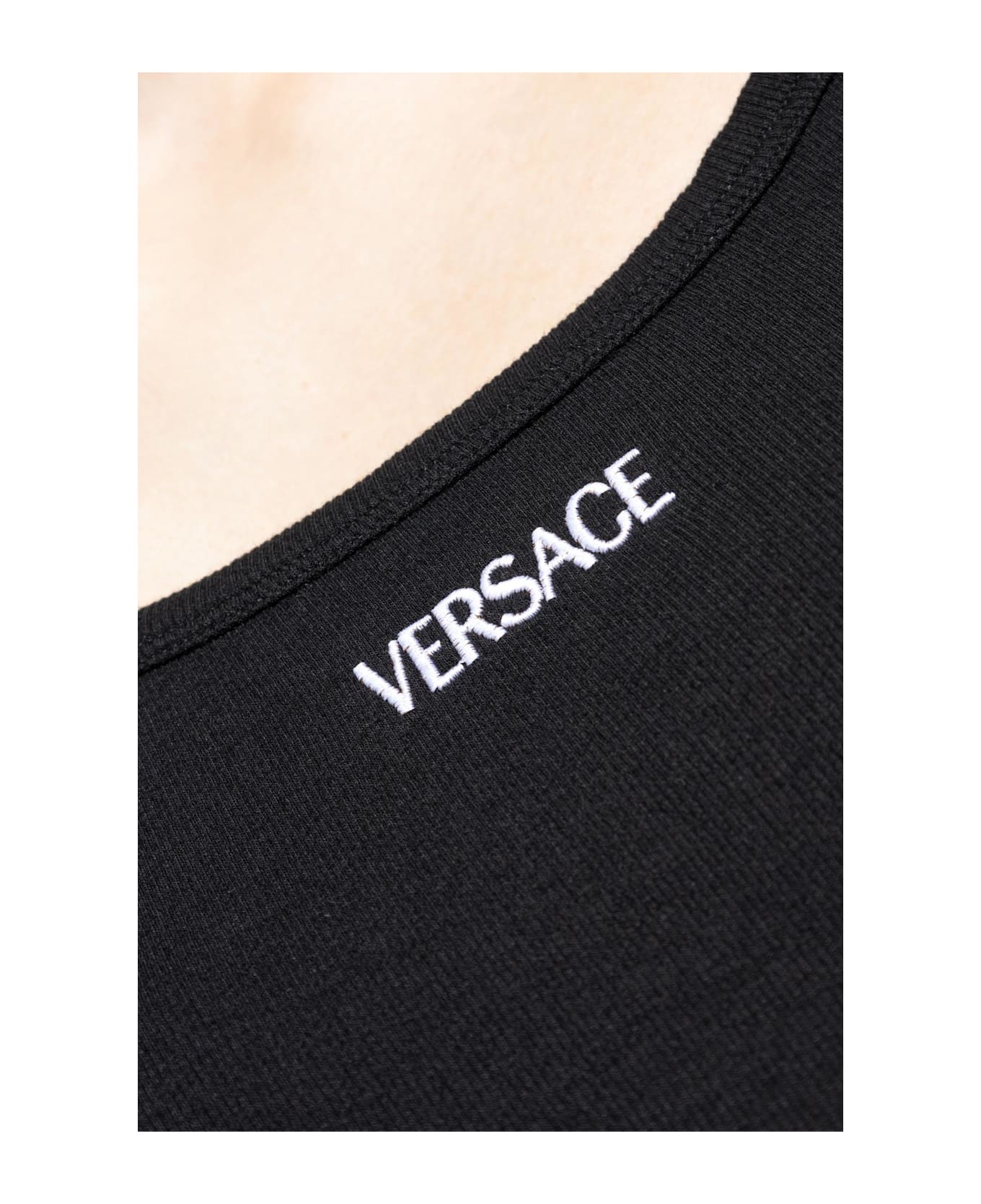 Versace Lingerie Slip Dress With Straps - BLACK