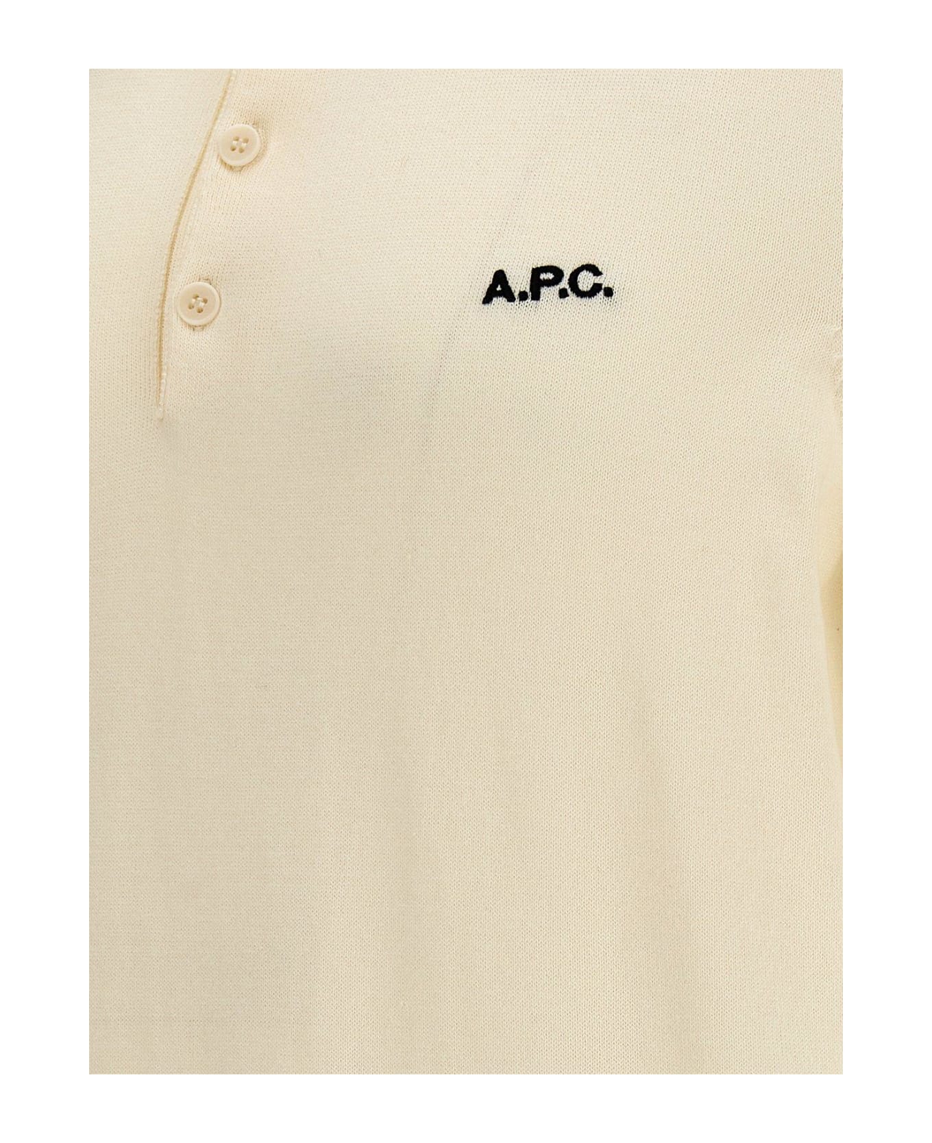 A.P.C. 'flynn' Polo Shirt - Tak Blanc Casse Noir