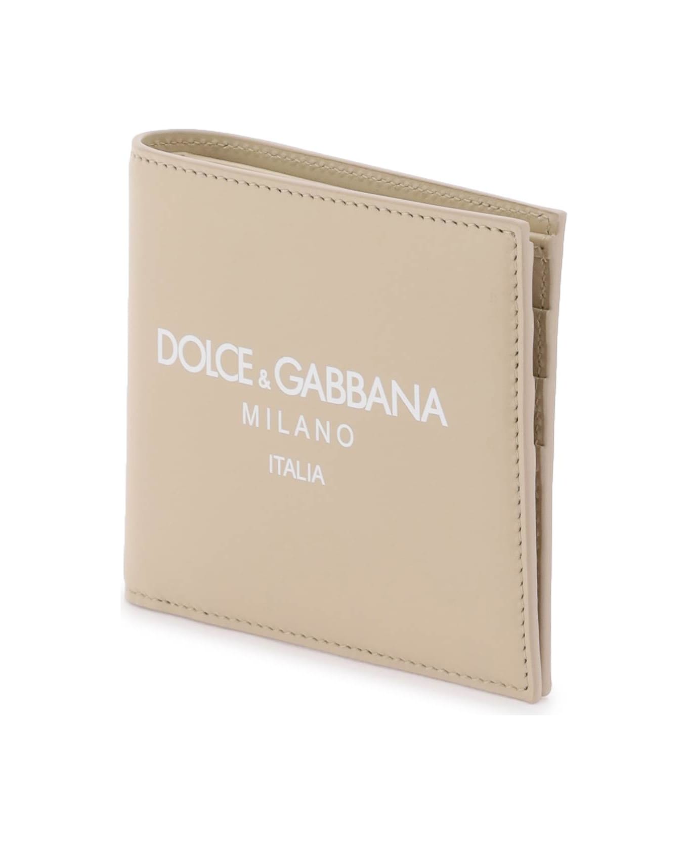 Dolce & Gabbana Logo Print Bifold Wallet - DG MI ITALIA F BEIGE (Beige)